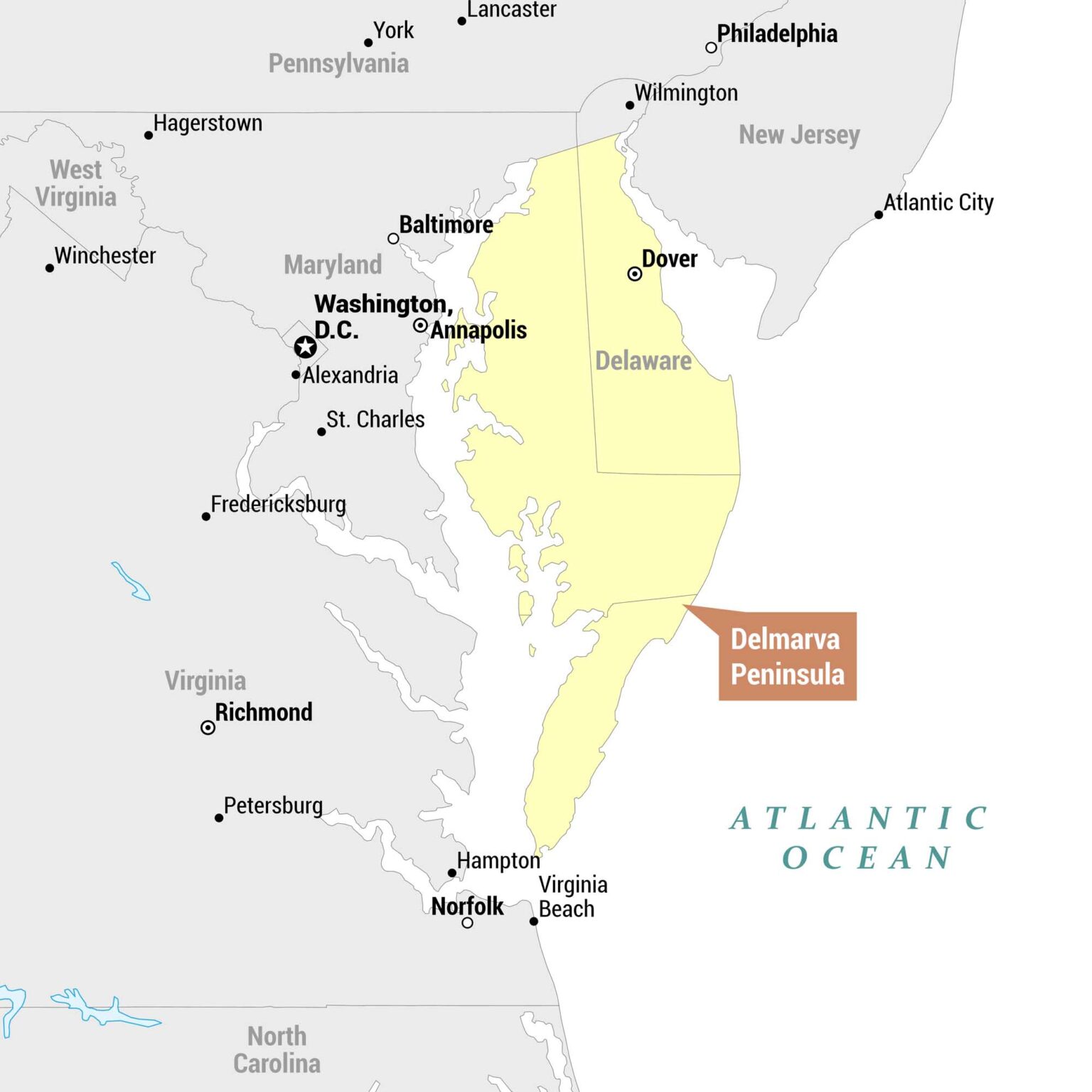 Virginia Tidewater Map US Maps Delmarva Peninsula Map 1536x1536 