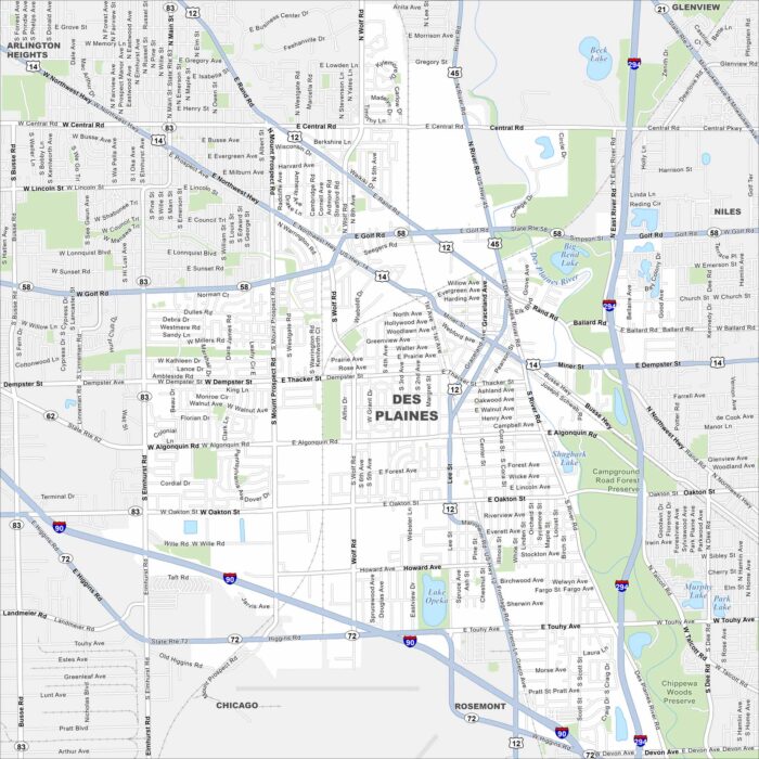 Map Of Des Plaines Illinois US Maps Des Plaines Map Illinois 700x700 
