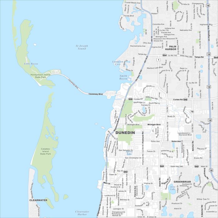 Map Of Dunedin Florida US Maps.