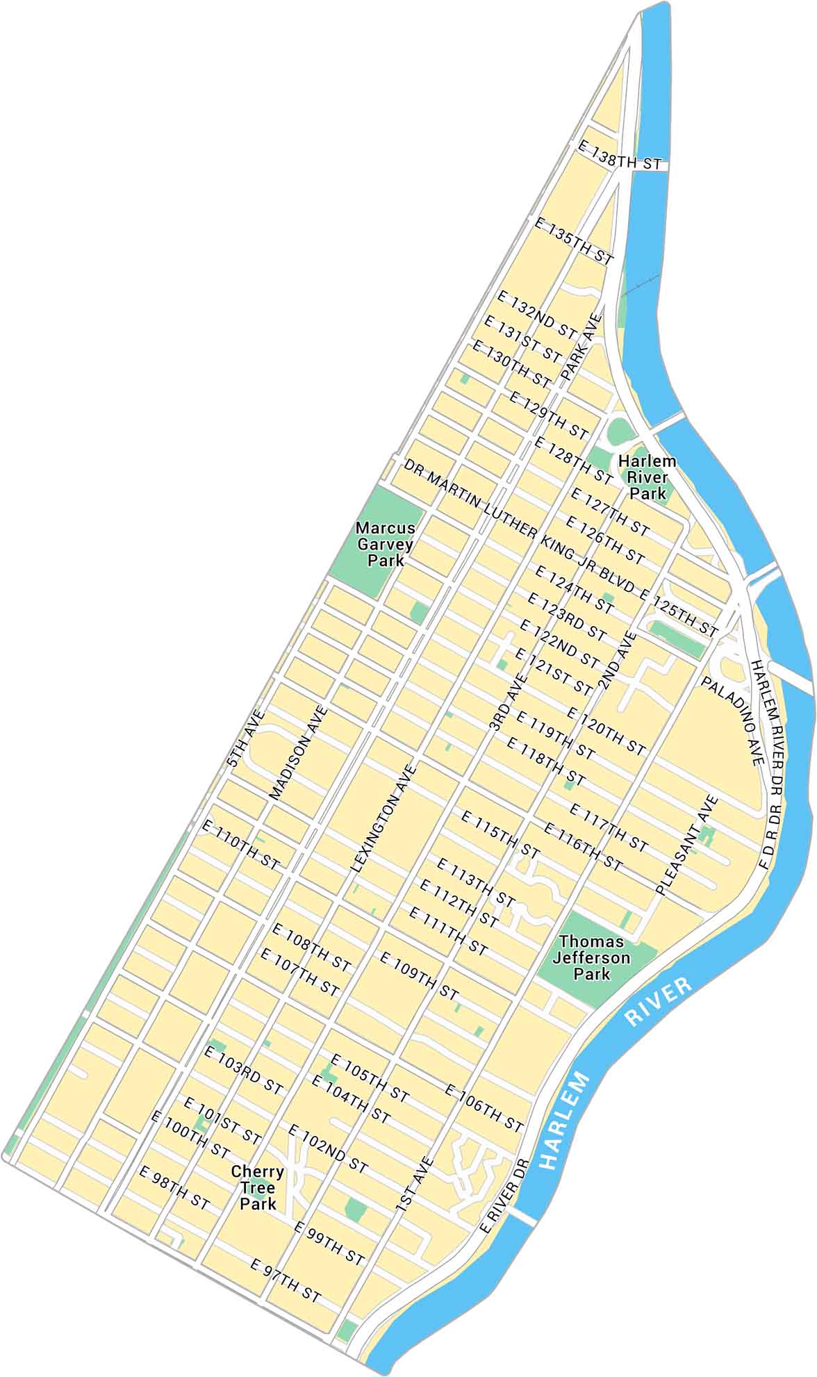 East Harlem Map New York US Maps East Harlem Map New York 