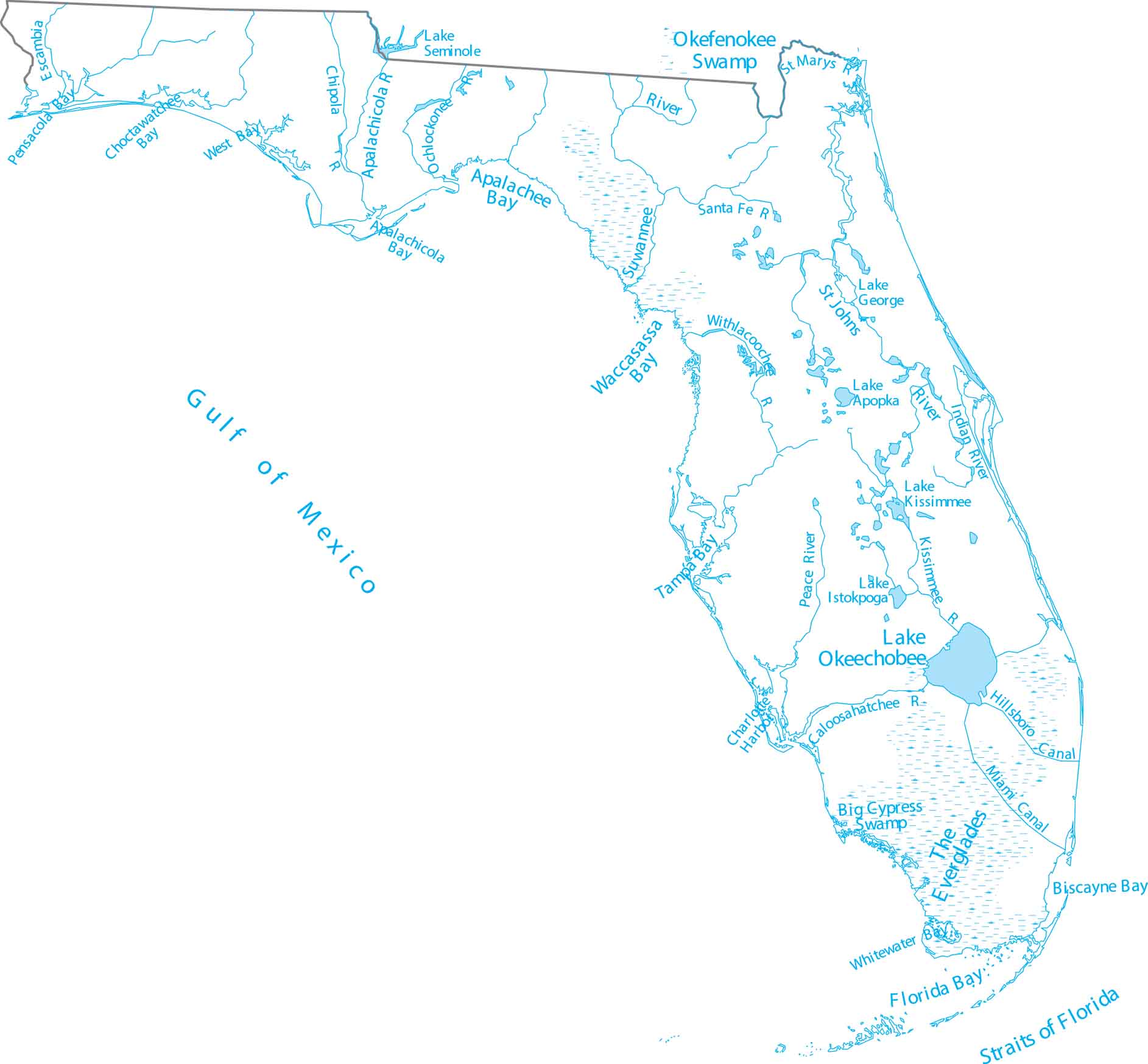 Florida Zip Code Map US Maps Florida Lakes And Rivers Map 