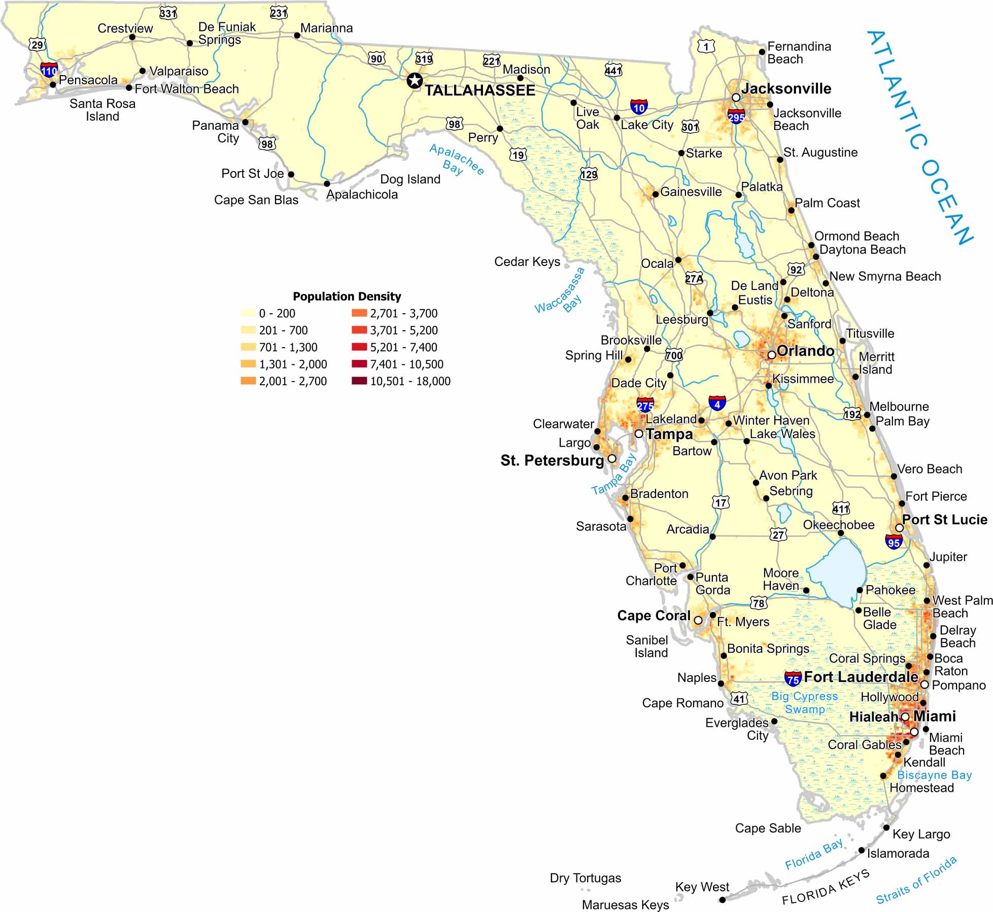 Map Of Bartow Florida US Maps Florida Population Density Map 
