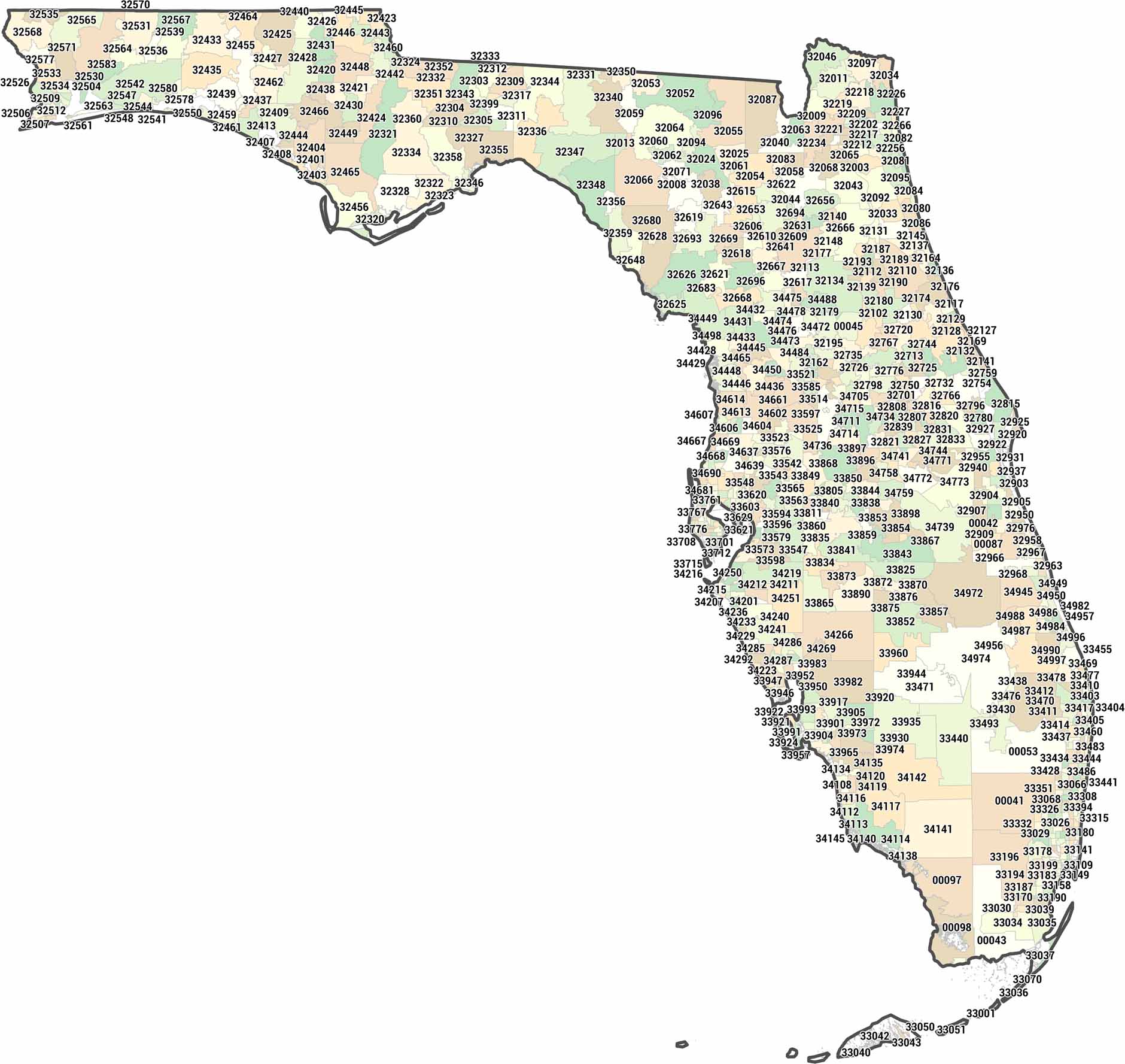Florida Zip Code Map US Maps.