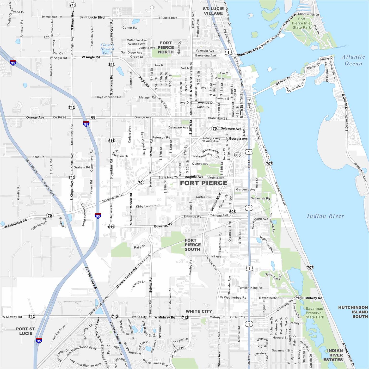 Map Of Fort Pierce Florida US Maps.