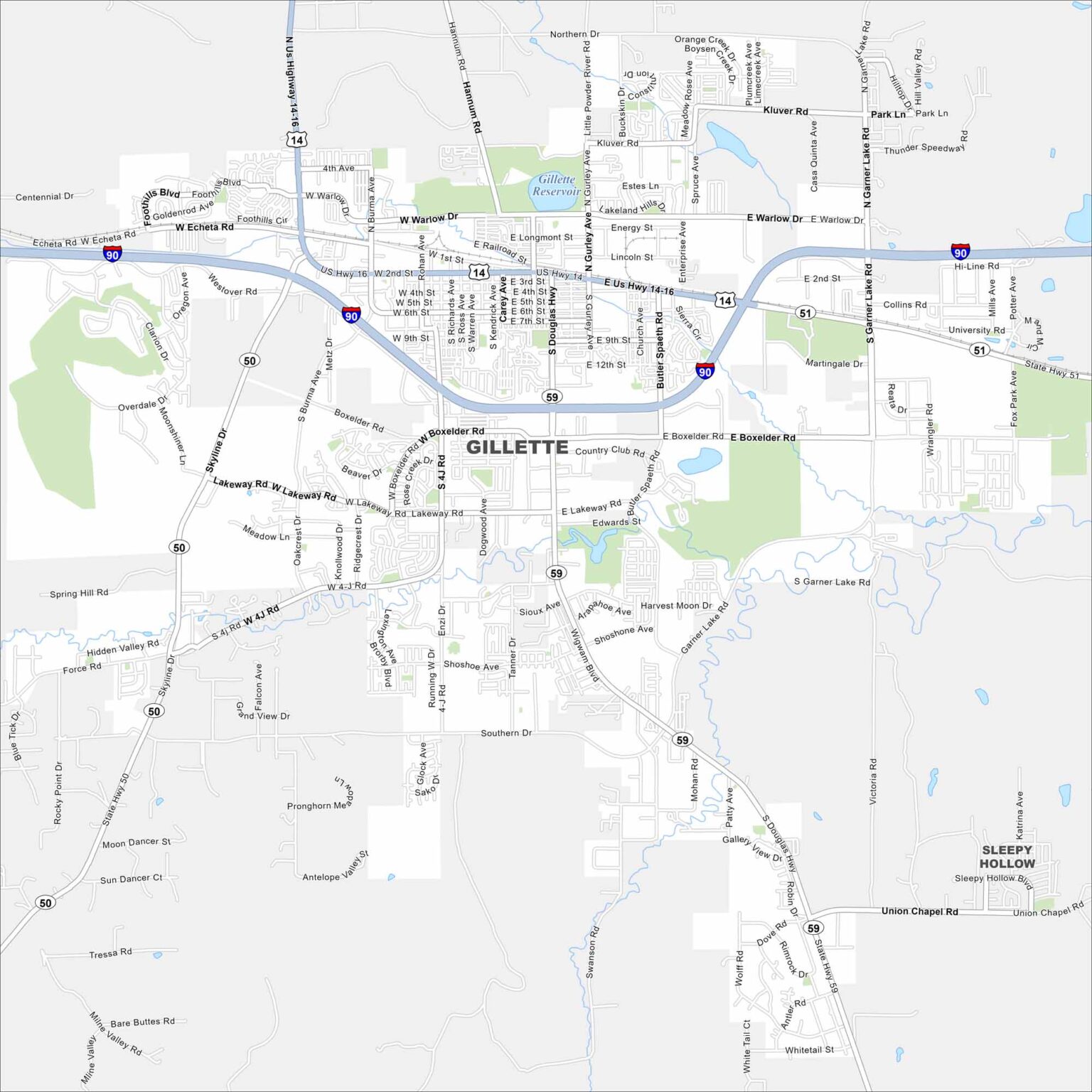 Map Of Wyoming US Maps Gillette Map Wyoming 1536x1536 