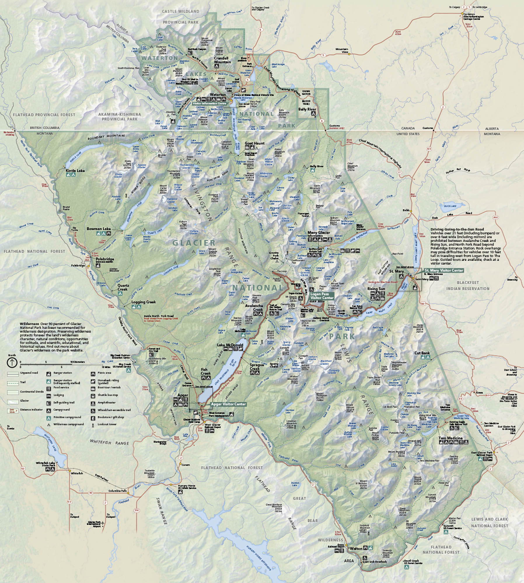Glacier National Park Map US Maps Glacier National Park Map 