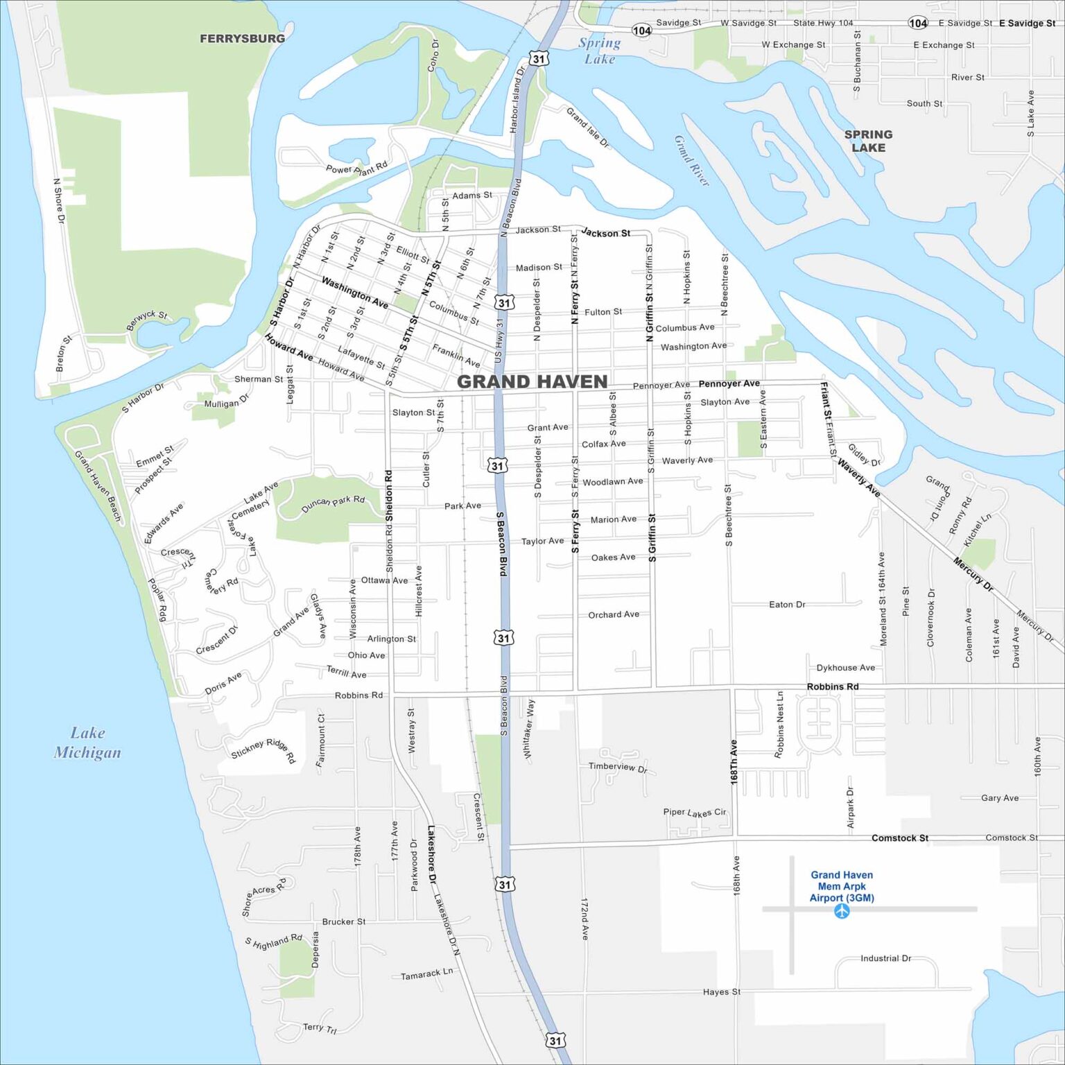 Map Of Grand Haven Michigan US Maps Grand Haven Map Michigan 1536x1536 