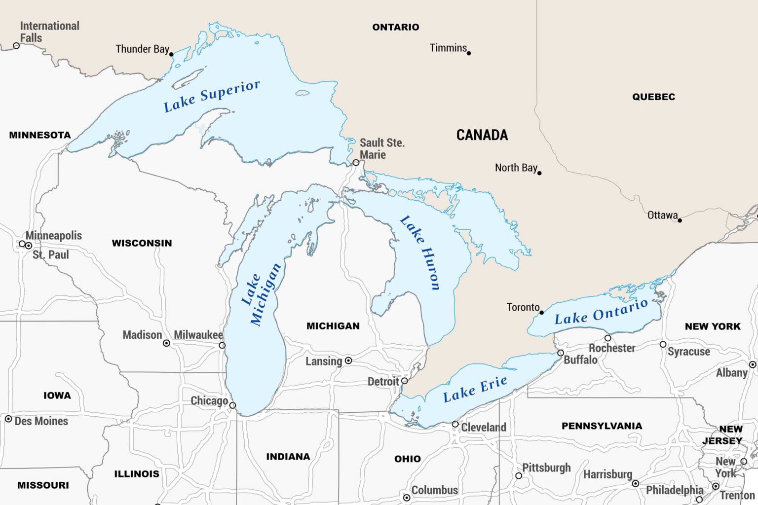 Central Coast Map US Maps Great Lakes.