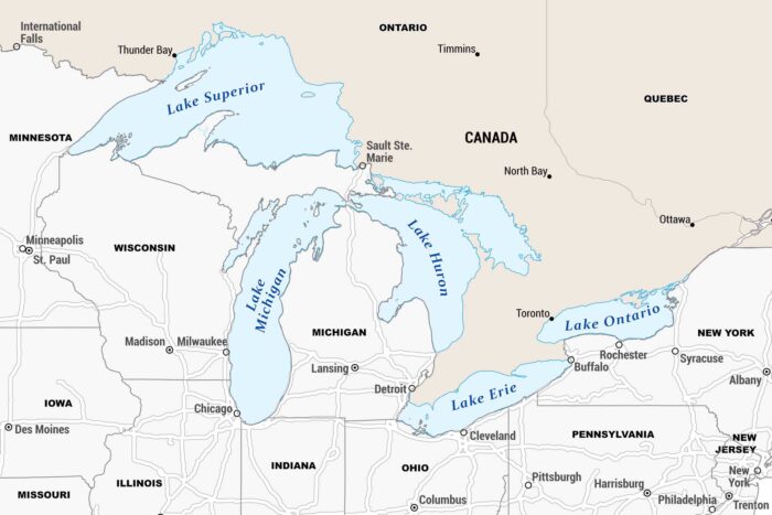 Great Lakes Map US Maps Great Lakes Map 700x467 