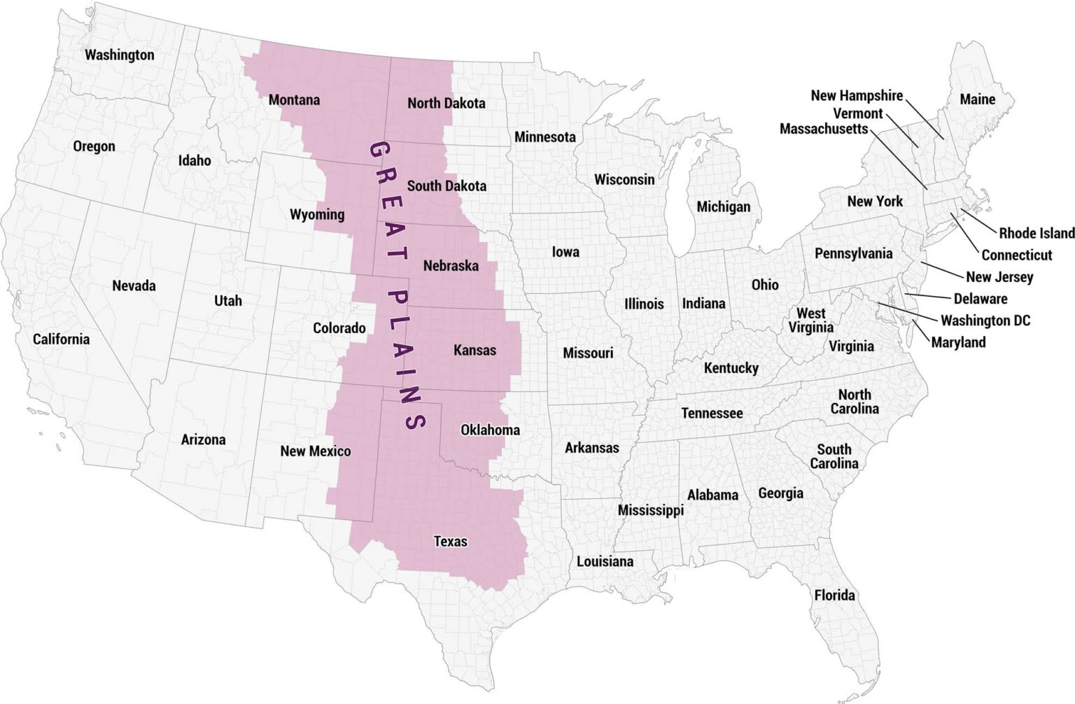 Sun Belt Map US Maps Great Plains Map 1536x1006 