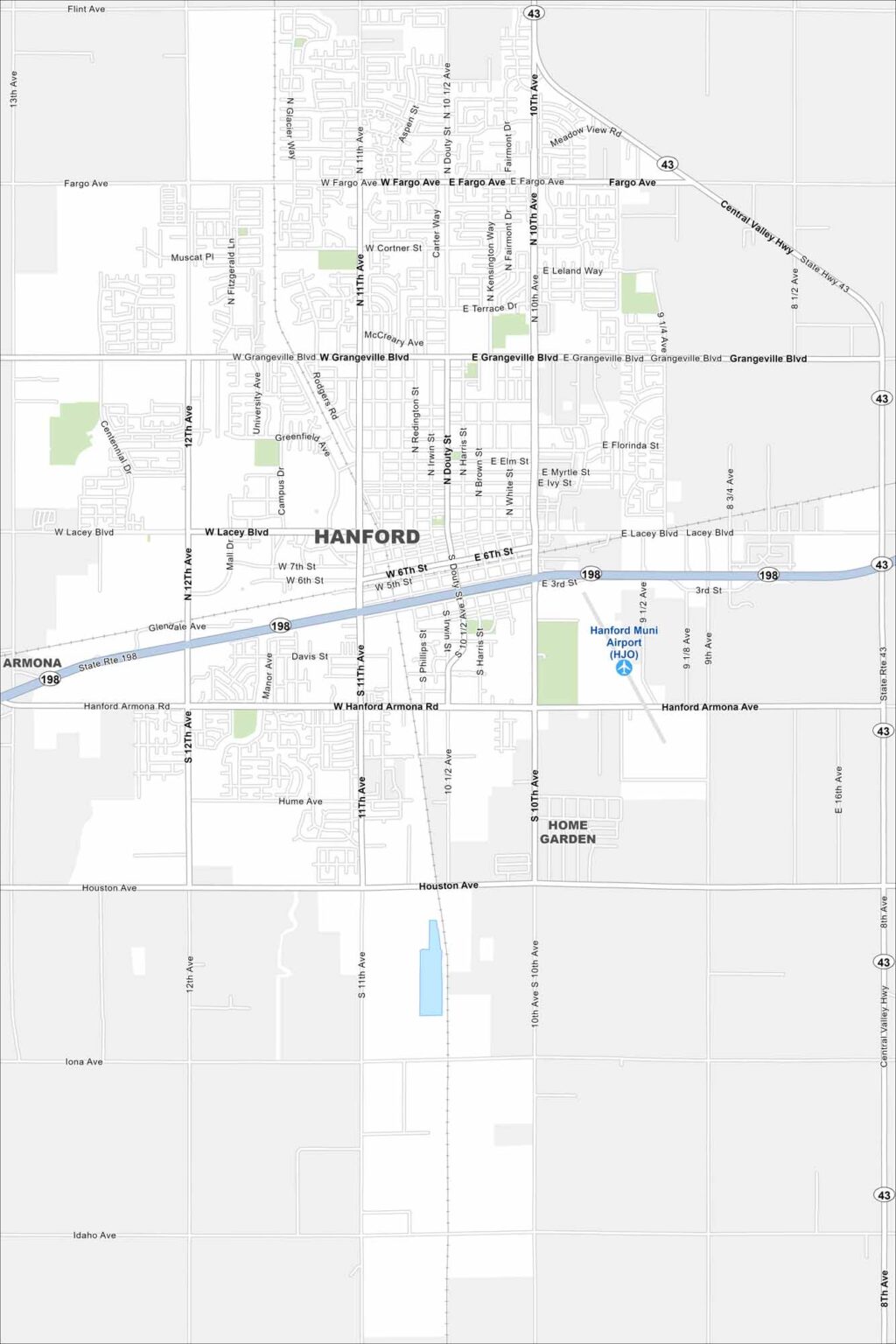 Map Of Hanford California US Maps.