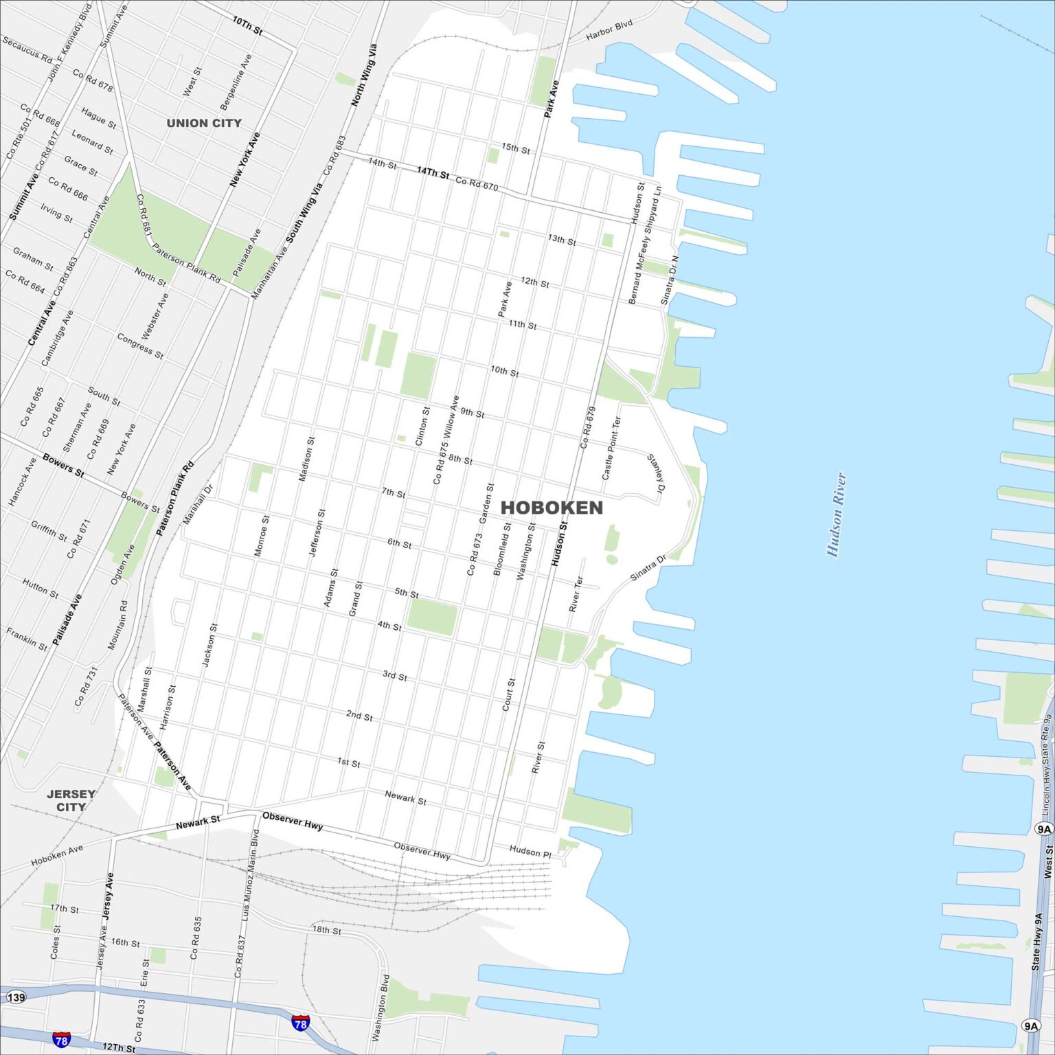 Map Of Hoboken New Jersey US Maps Hoboken Map New Jersey 1536x1536 
