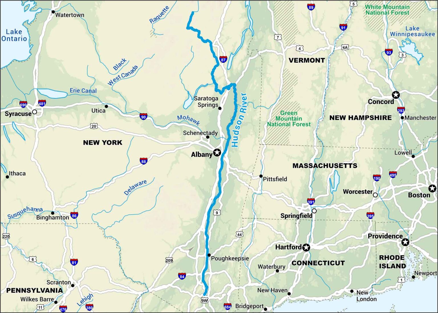 Hudson River Map US Maps Hudson River Map 1536x1097 