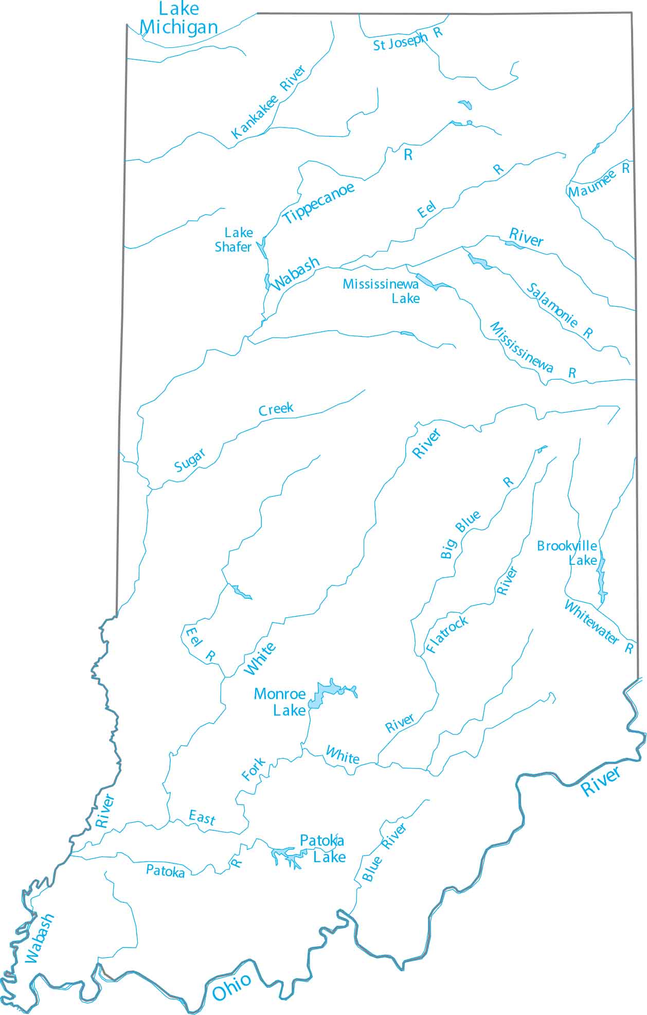 Indiana Zip Code Map US Maps Lakes And Rivers.