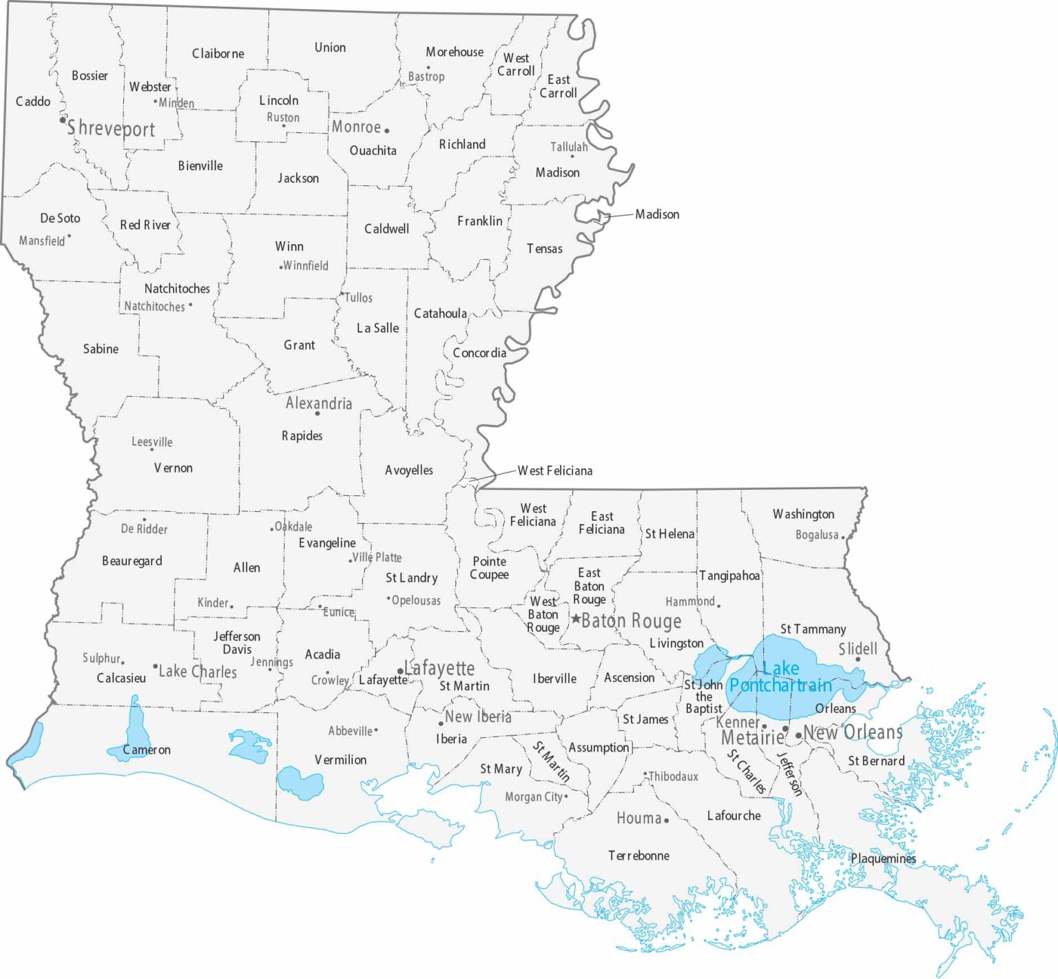 Louisiana Zip Code Map US Maps Louisiana Counties Cities Map 1536x1421 
