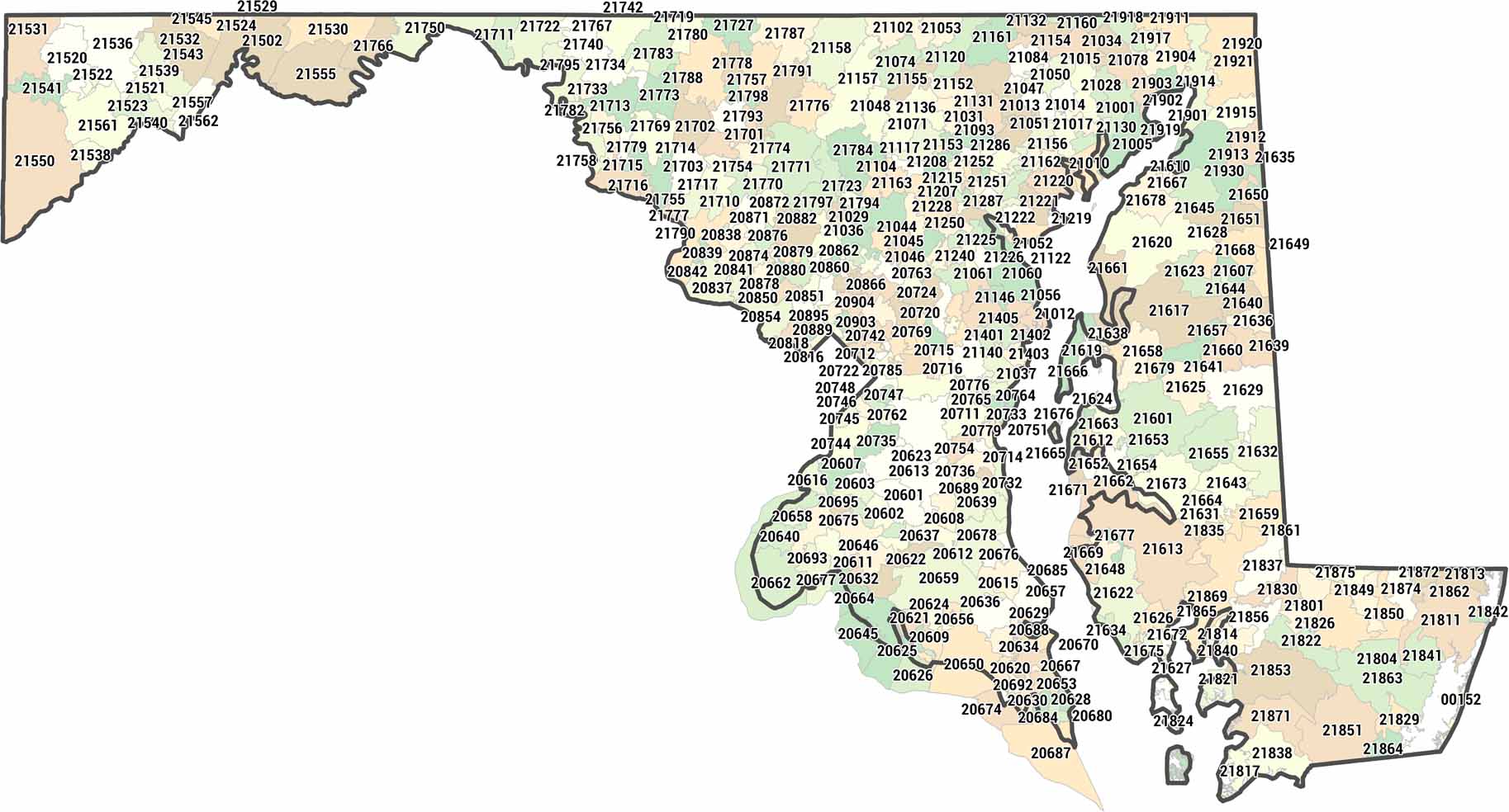 Maryland Zip Code Map US Maps Maryland Zip Code Map 