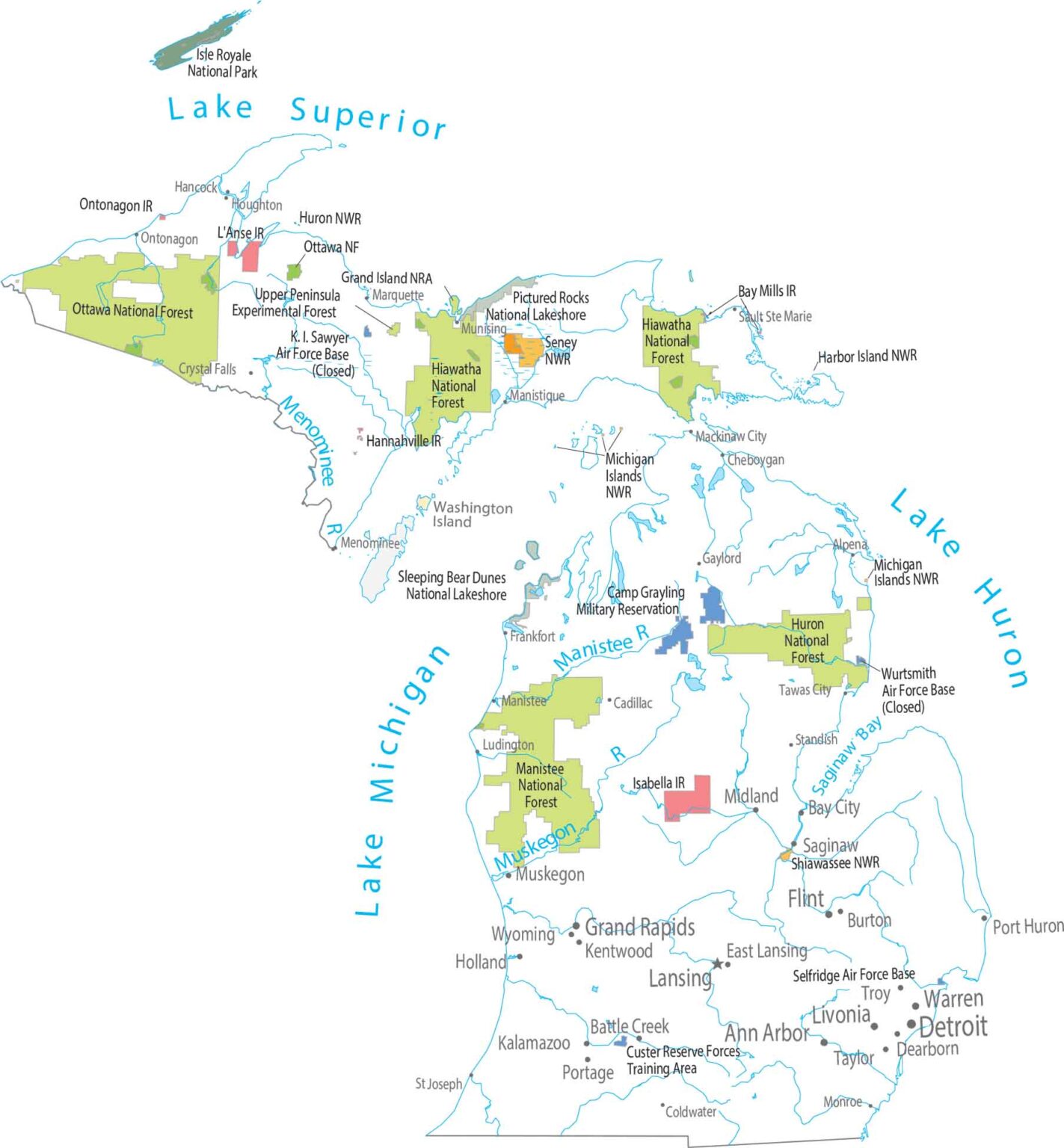 Michigan Zip Code Map US Maps National Parks And Forests.