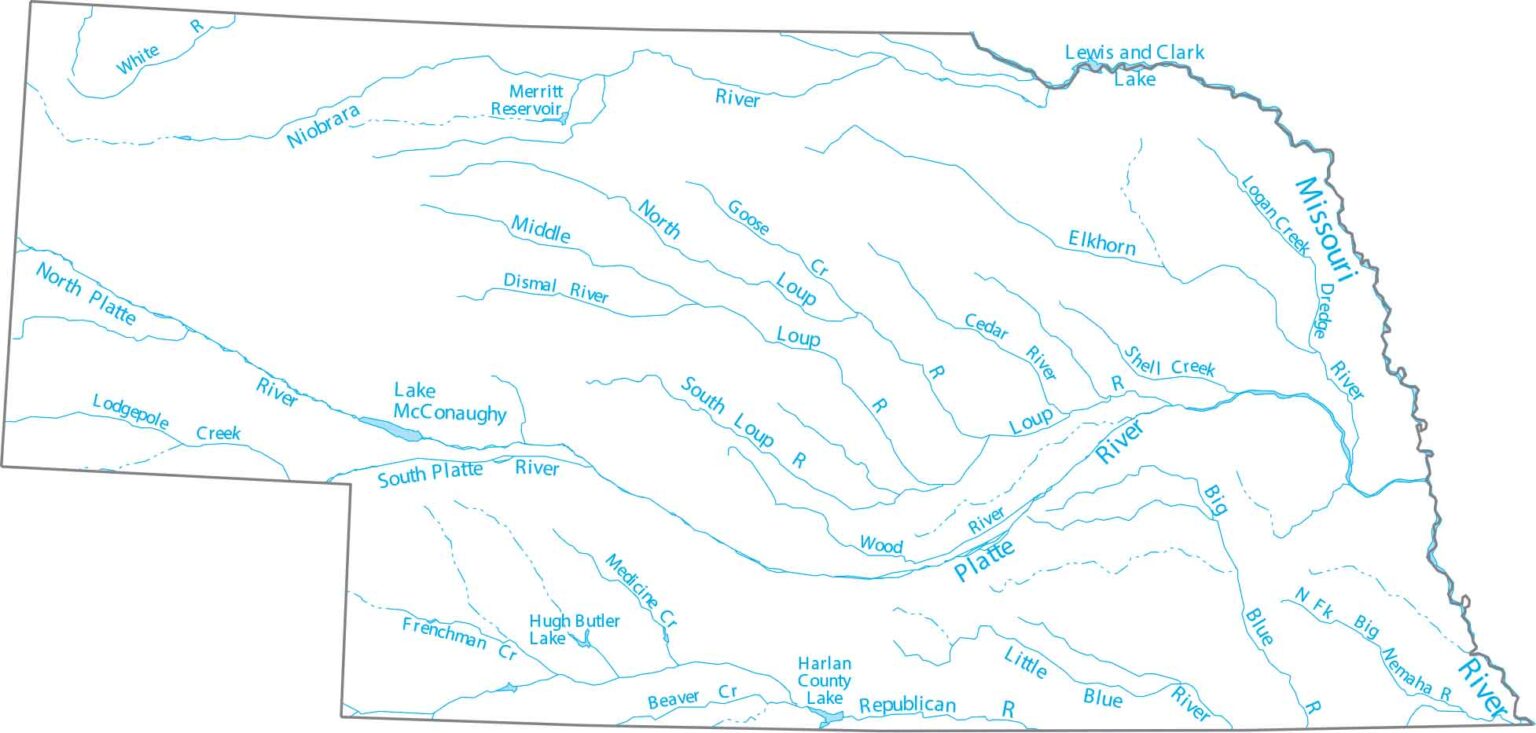 Nebraska Zip Code Map US Maps Lakes And Rivers.
