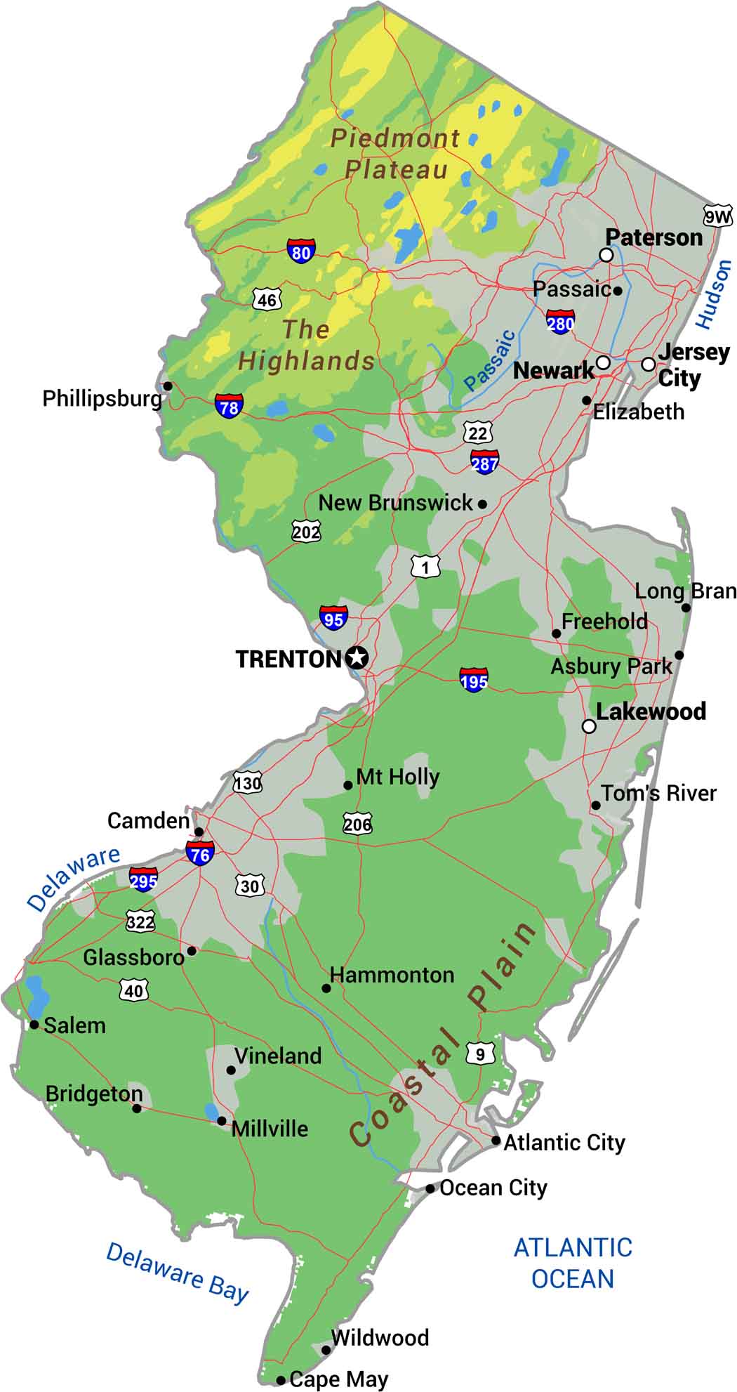 New Jersey Zip Code Map US Maps New Jersey Physical Map 