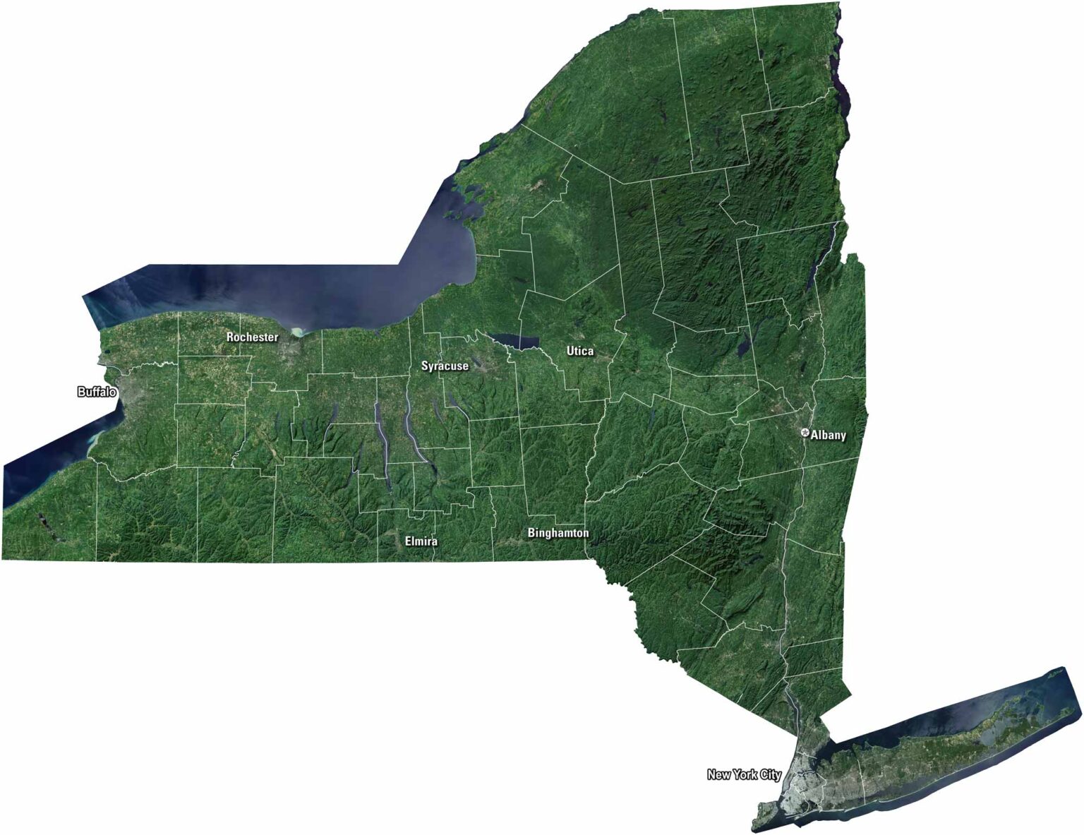Map Of Endicott New York US Maps New York Satellite Map 1536x1183 
