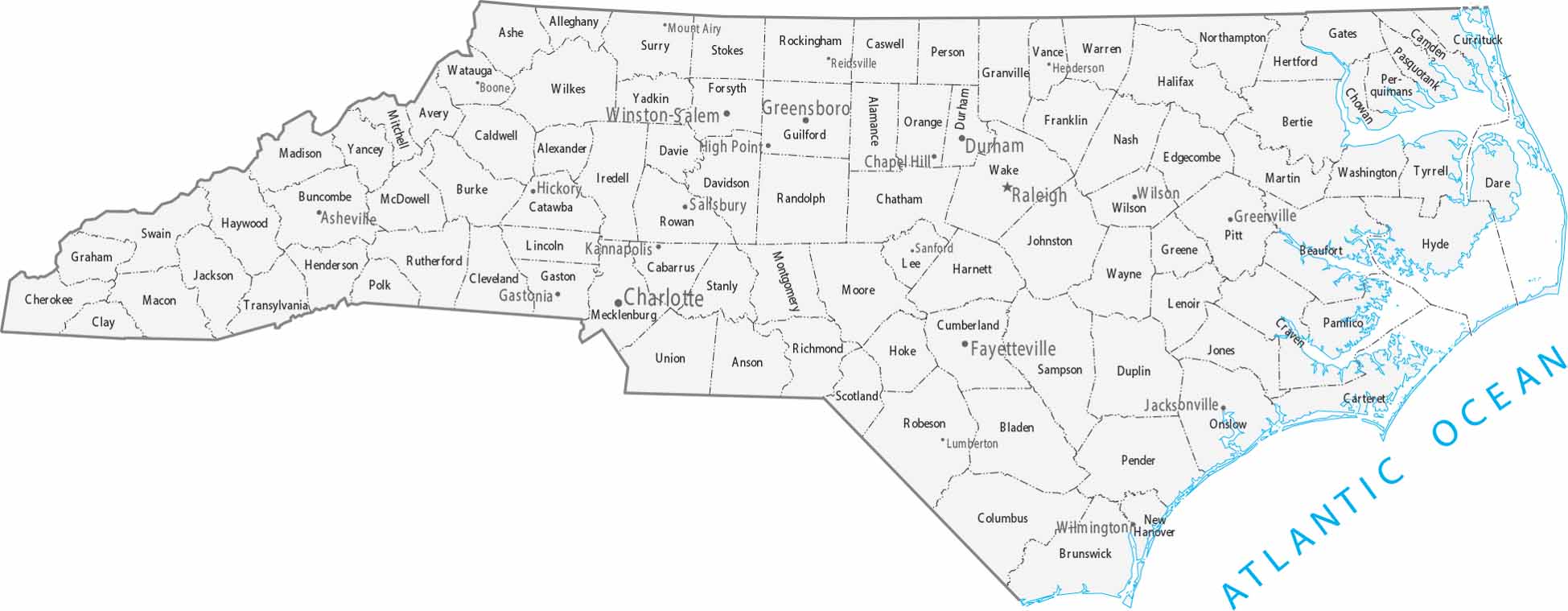 North Carolina Zip Code Map US Maps North Carolina Counties Cities Map 