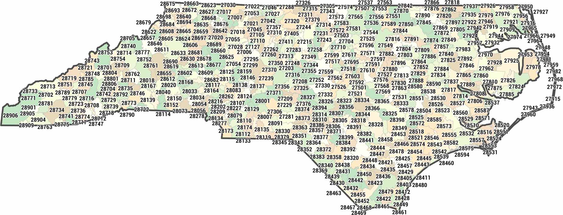 North Carolina Zip Code Map US Maps North Carolina Zip Code Map 