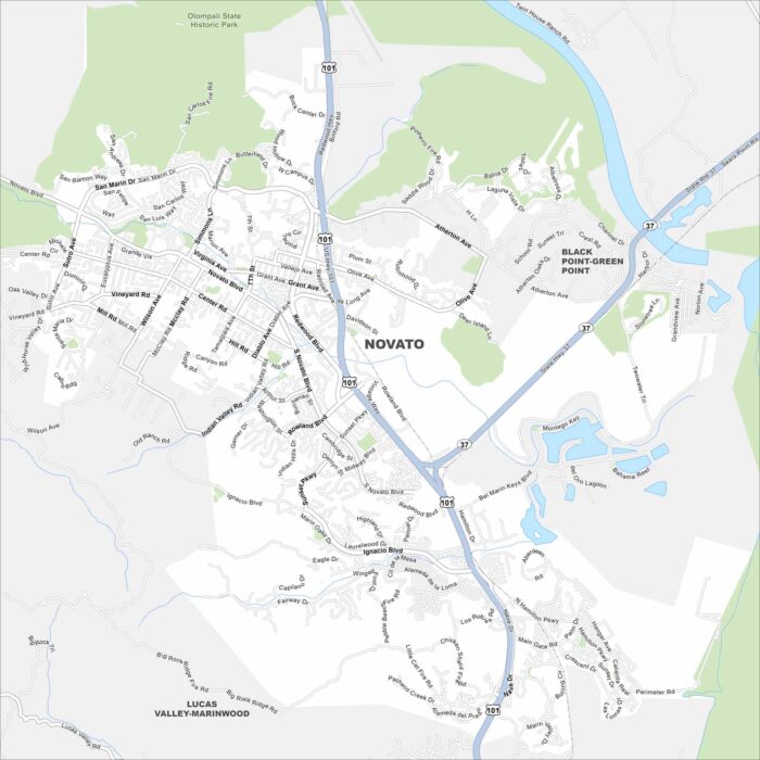 Map Of Novato California US Maps Novato Map California 700x700 