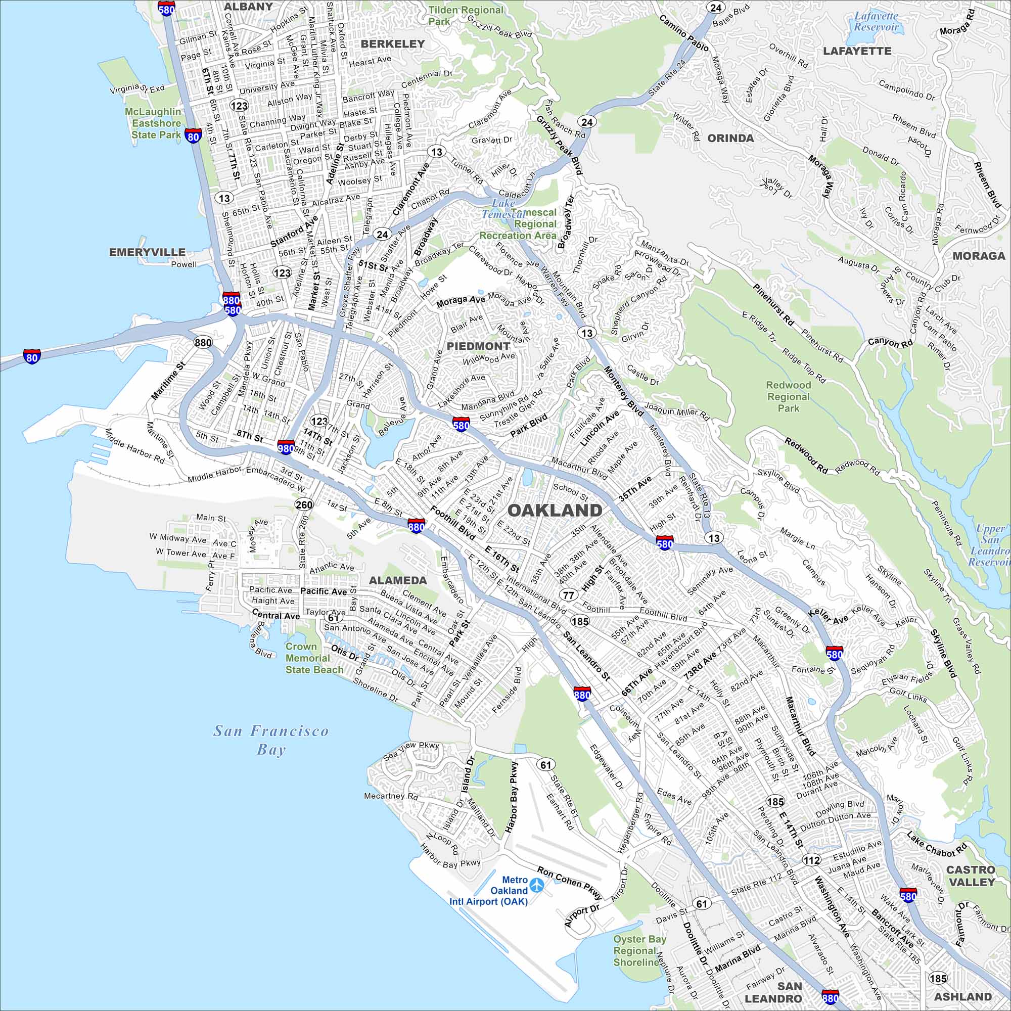 Map Of San Leandro California US Maps Oakland Map California 