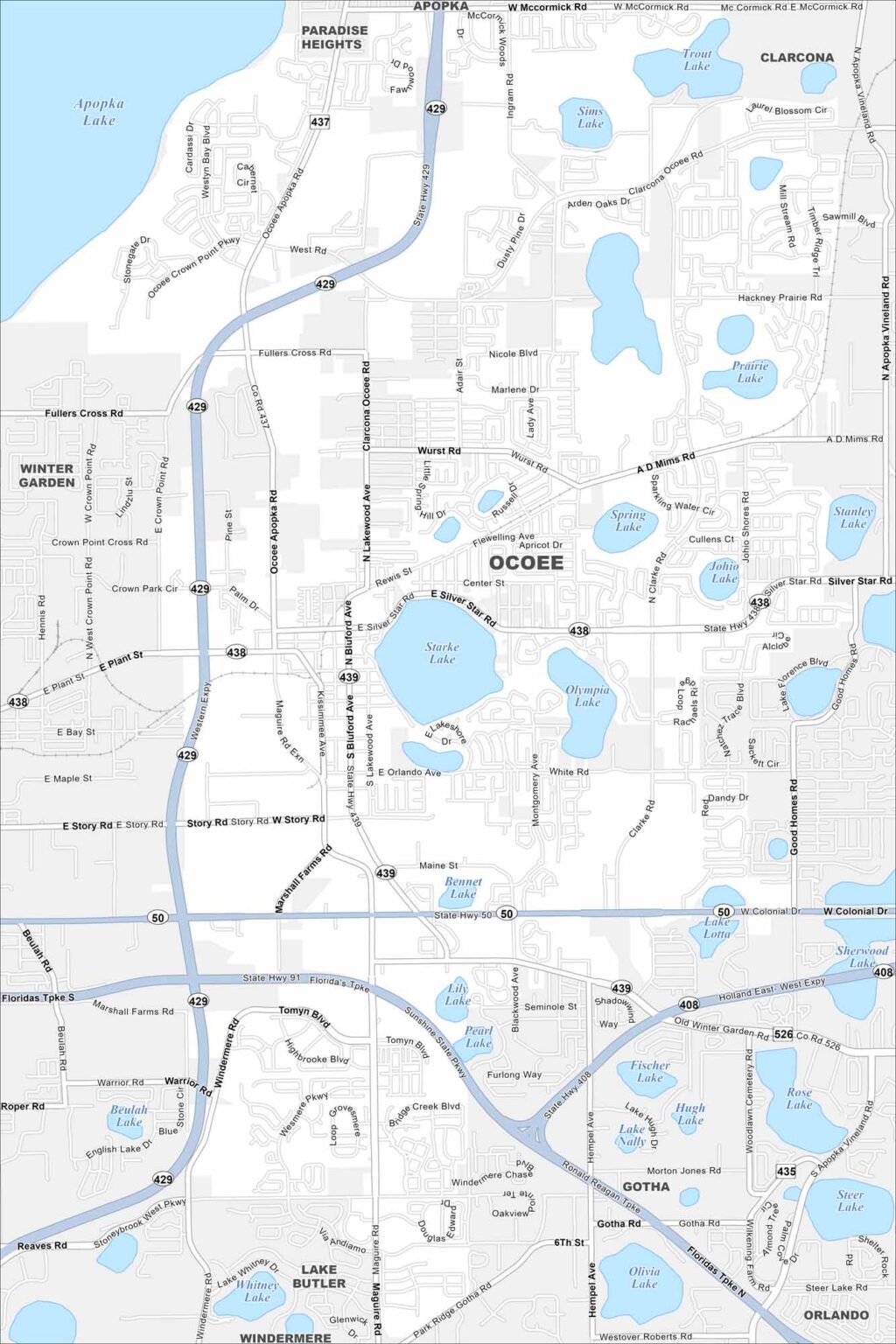 Map Of Ocoee Florida US Maps Ocoee Map Florida 1024x1536 