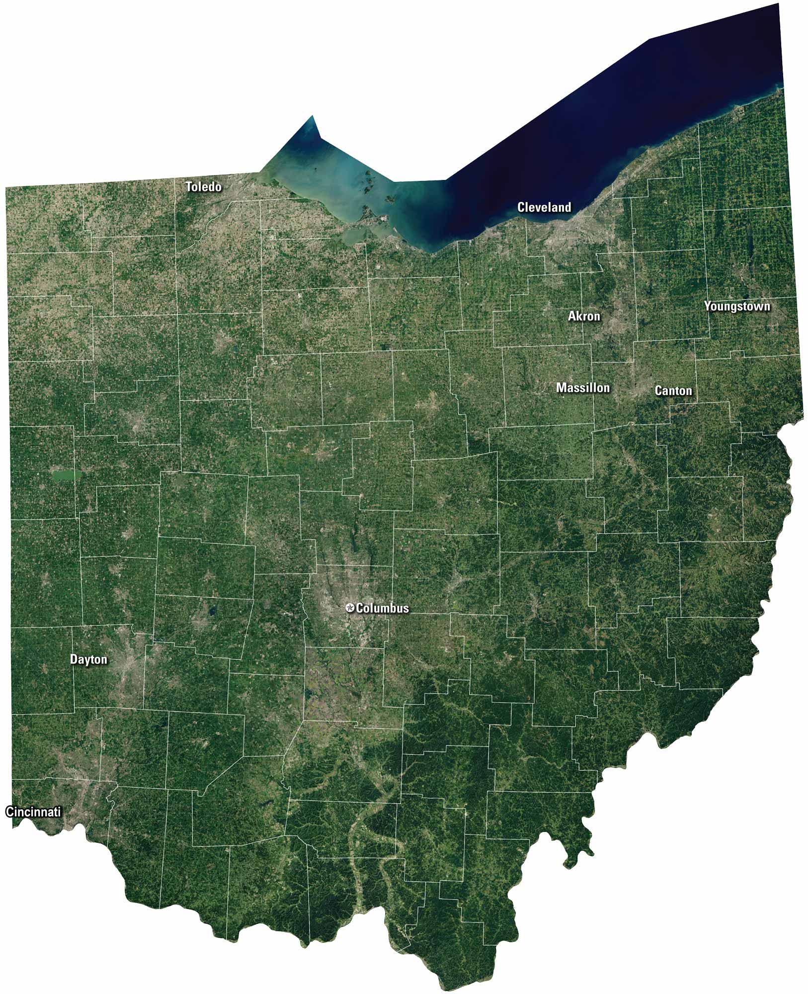 Map Of Akron Ohio US Maps Satellite.