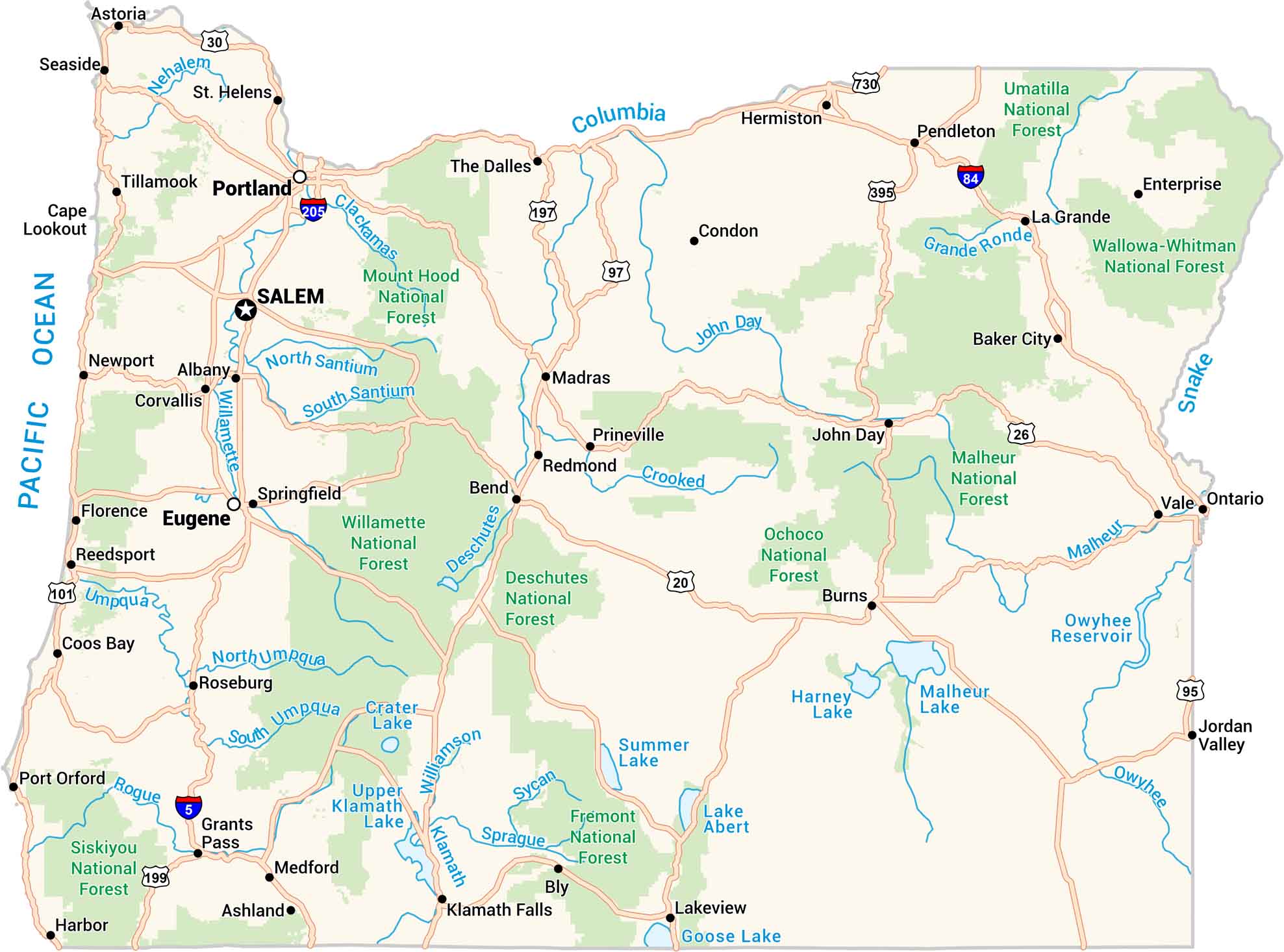 Map Of The Dalles Oregon US Maps Oregon Map 