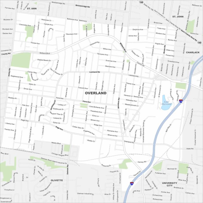 Map Of Overland Missouri US Maps.