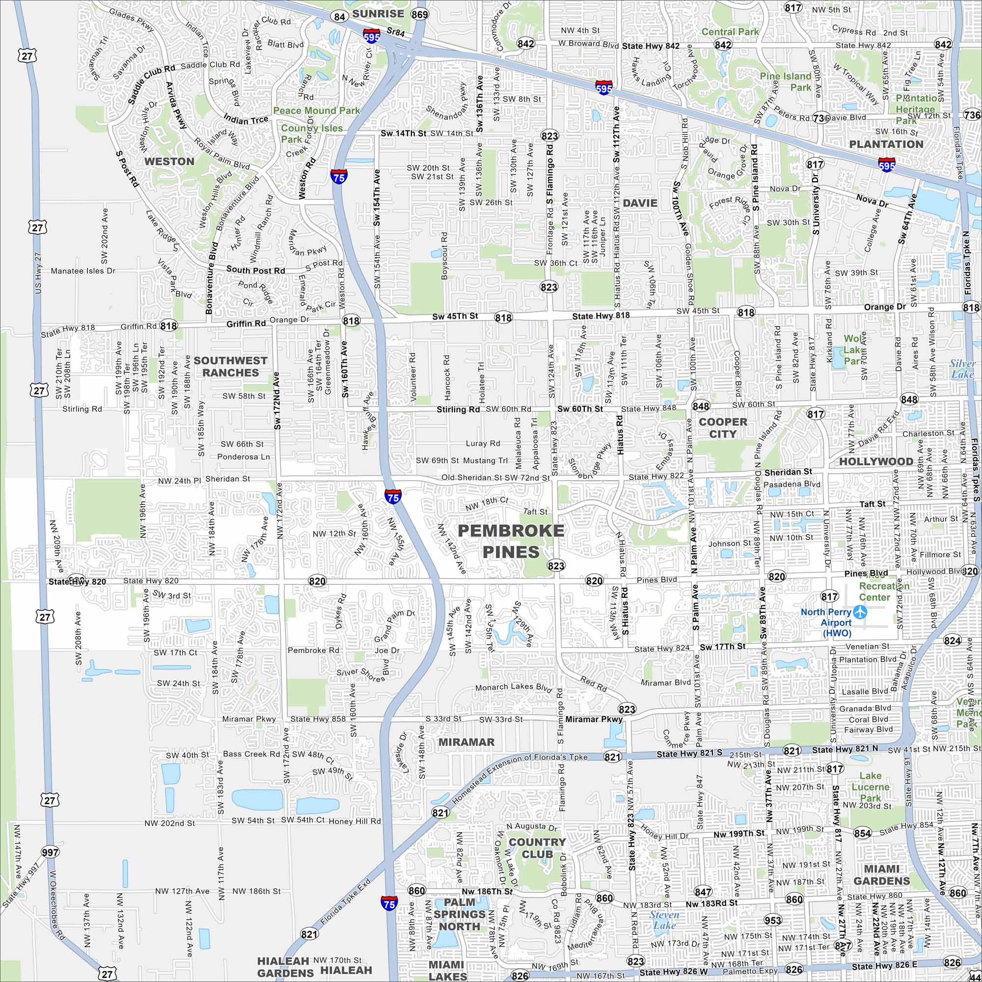 Downtown Orlando Map US Maps Pembroke Pines Map Florida 