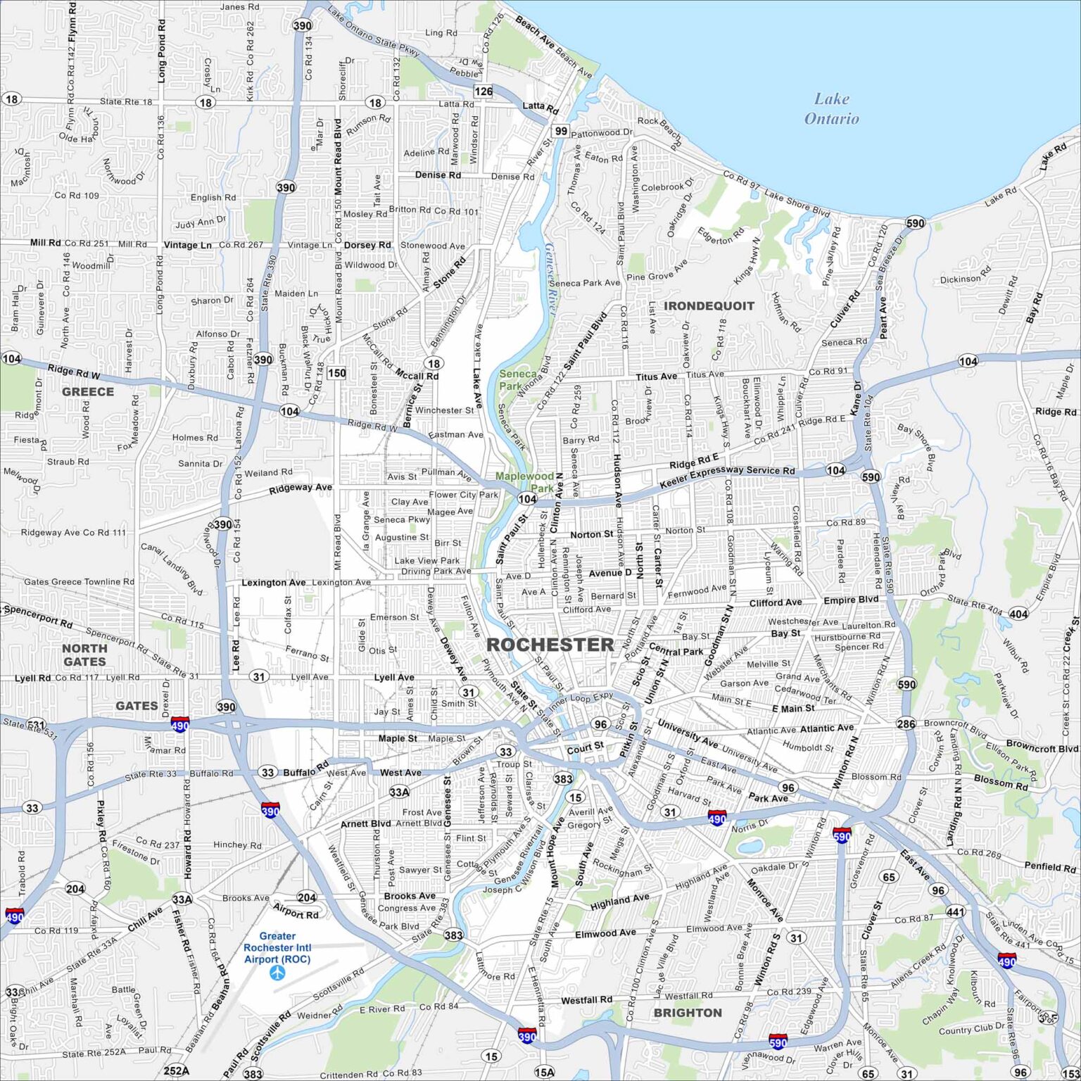 Map Of Rochester New York US Maps.