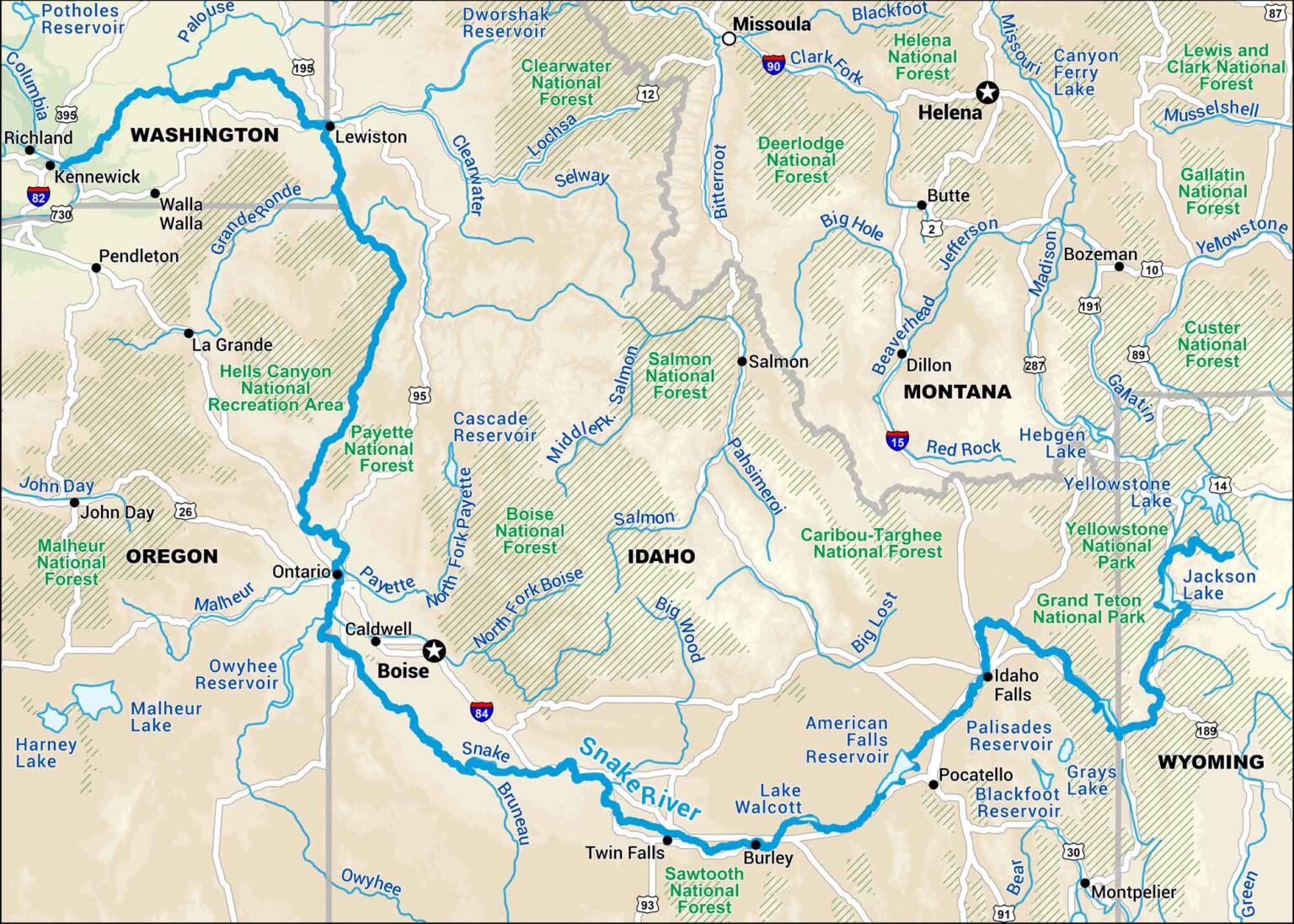 Snake River Map US Maps Snake River Map 1536x1097 