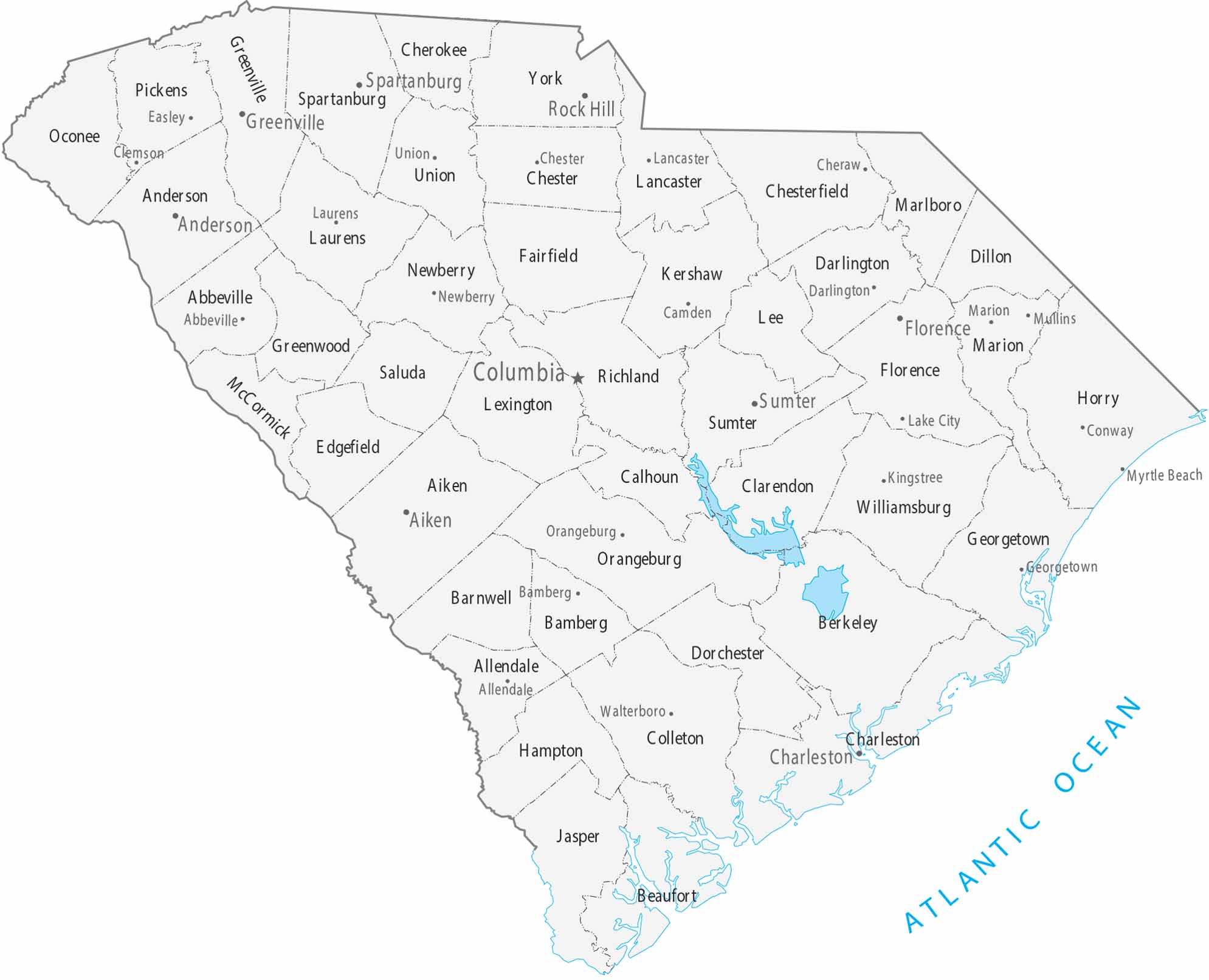 South Carolina Zip Code Map US Maps South Carolina Counties Cities Map 