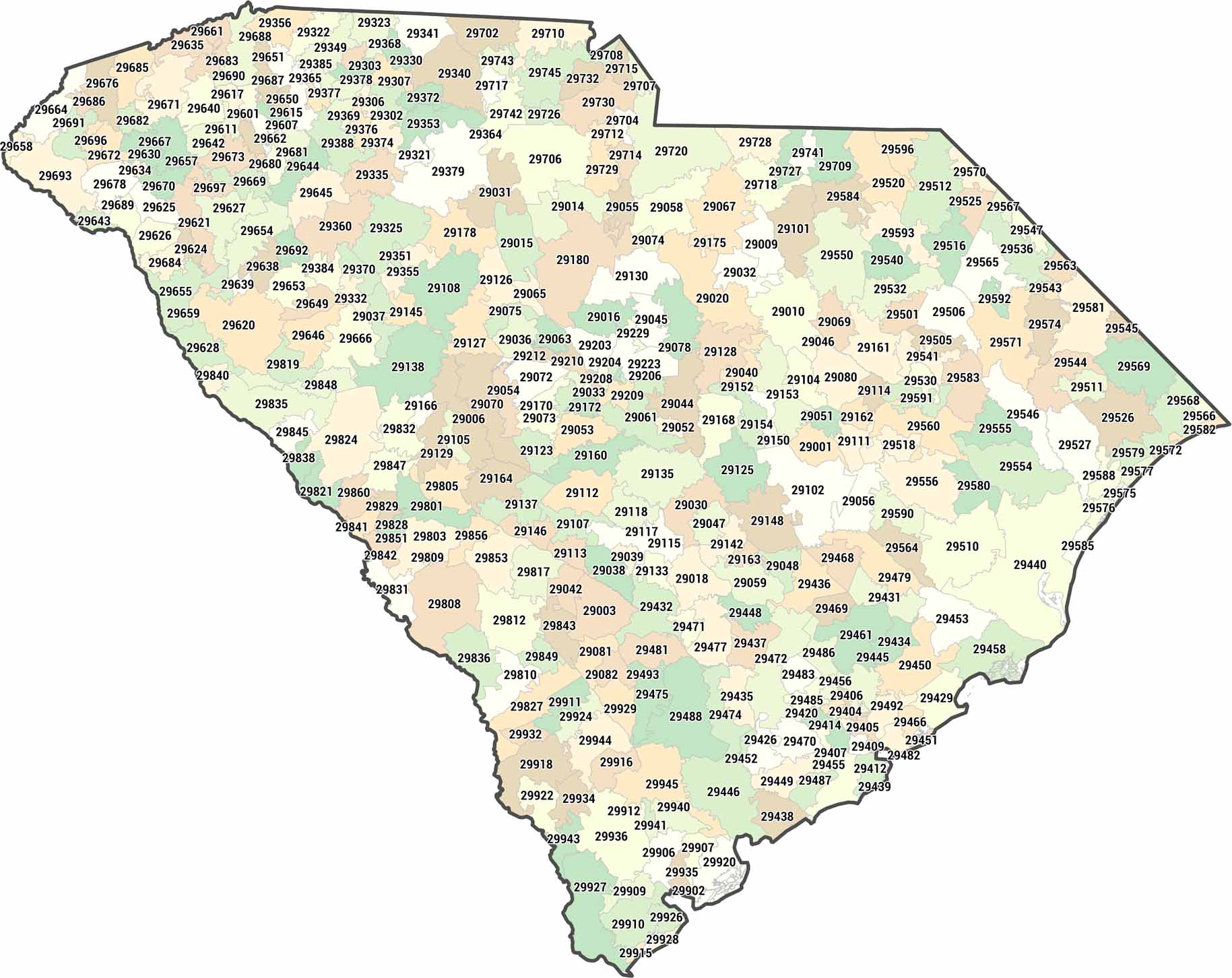 Map Of Greer South Carolina US Maps South Carolina Zip Code Map 