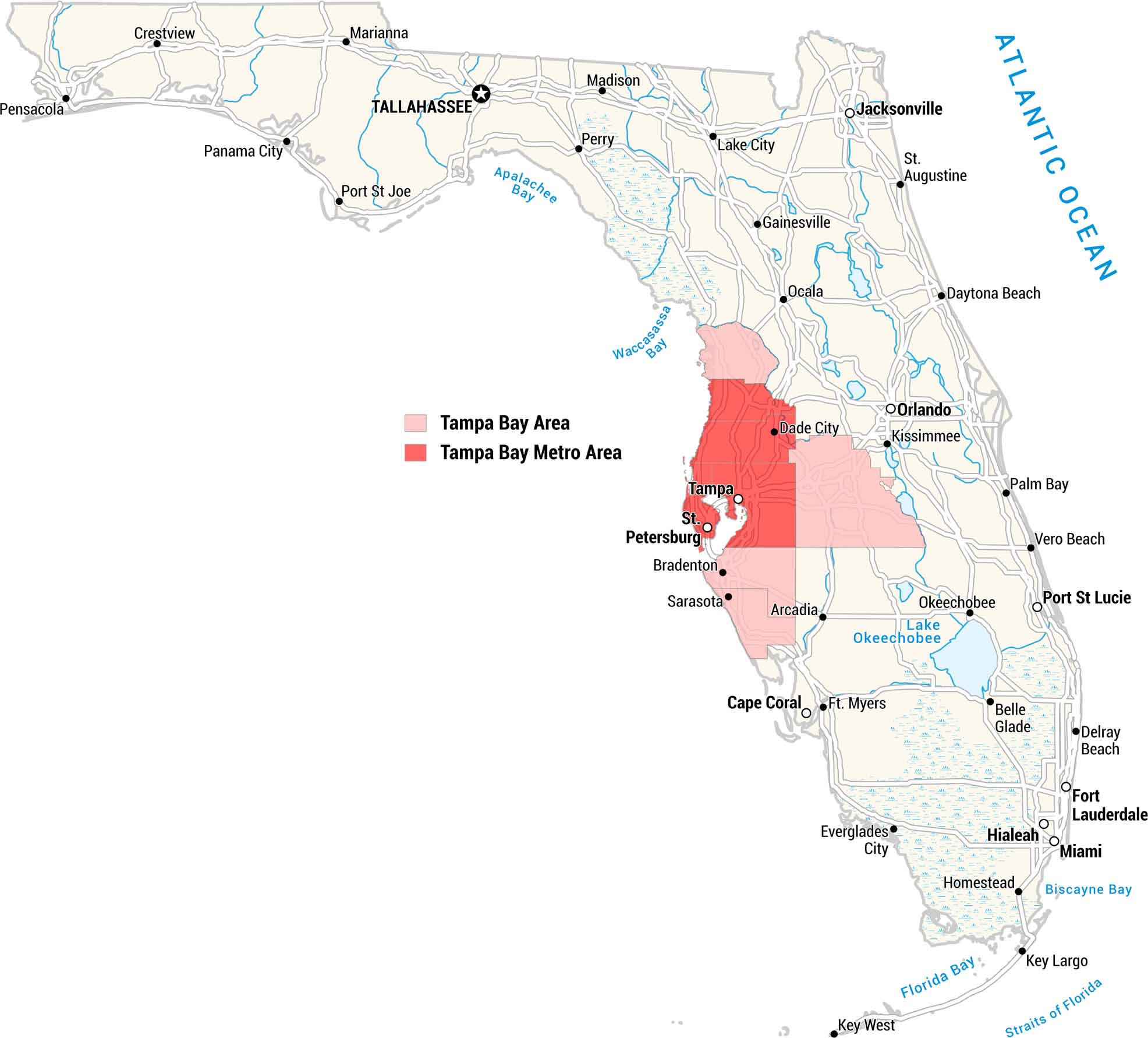 Southwest US Map US Maps Tampa Bay Area Map 