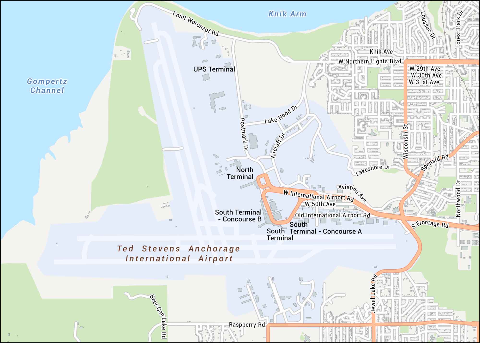 Ted Stevens Airport Map US Maps Ted Stevens Anchorage Airport Map 