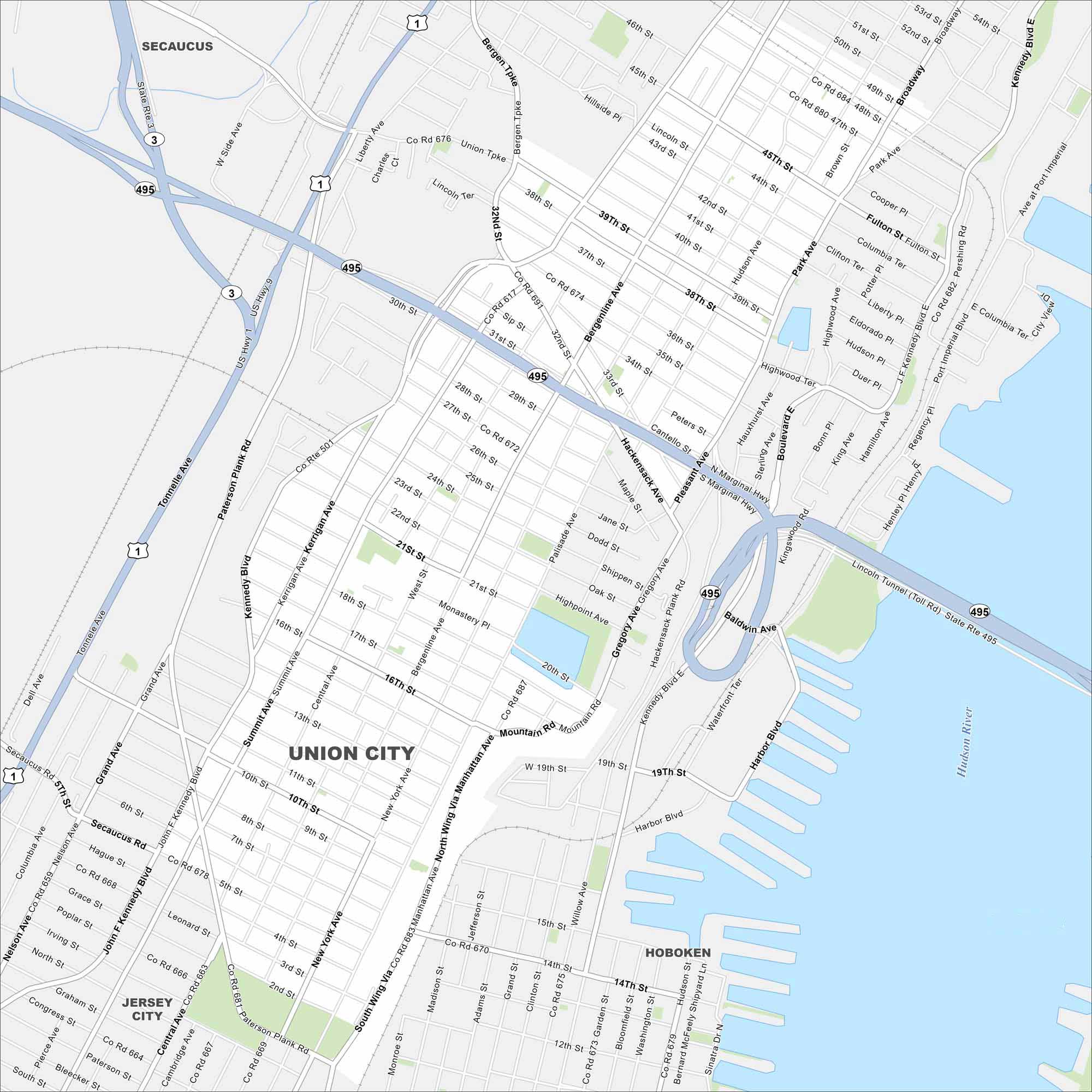 Map Of New Jersey US Maps Union City.