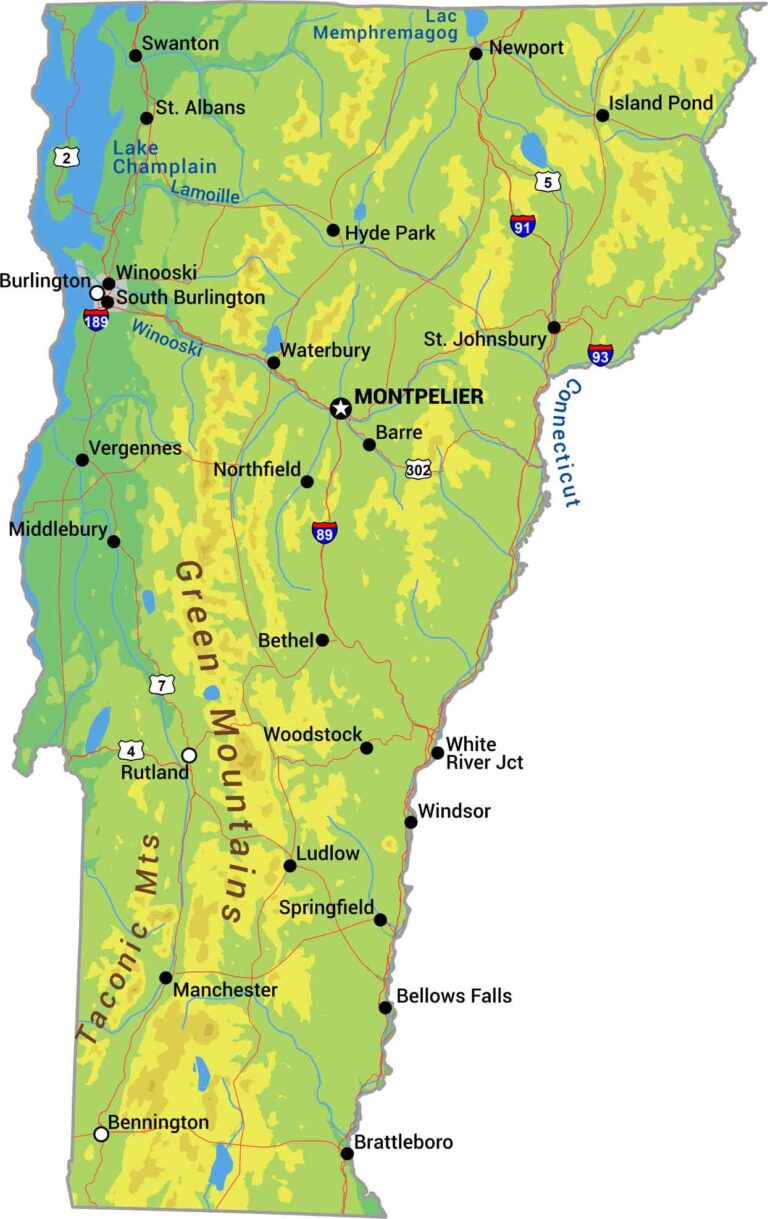 Vermont Zip Code Map US Maps Vermont Physical Map 768x1219 