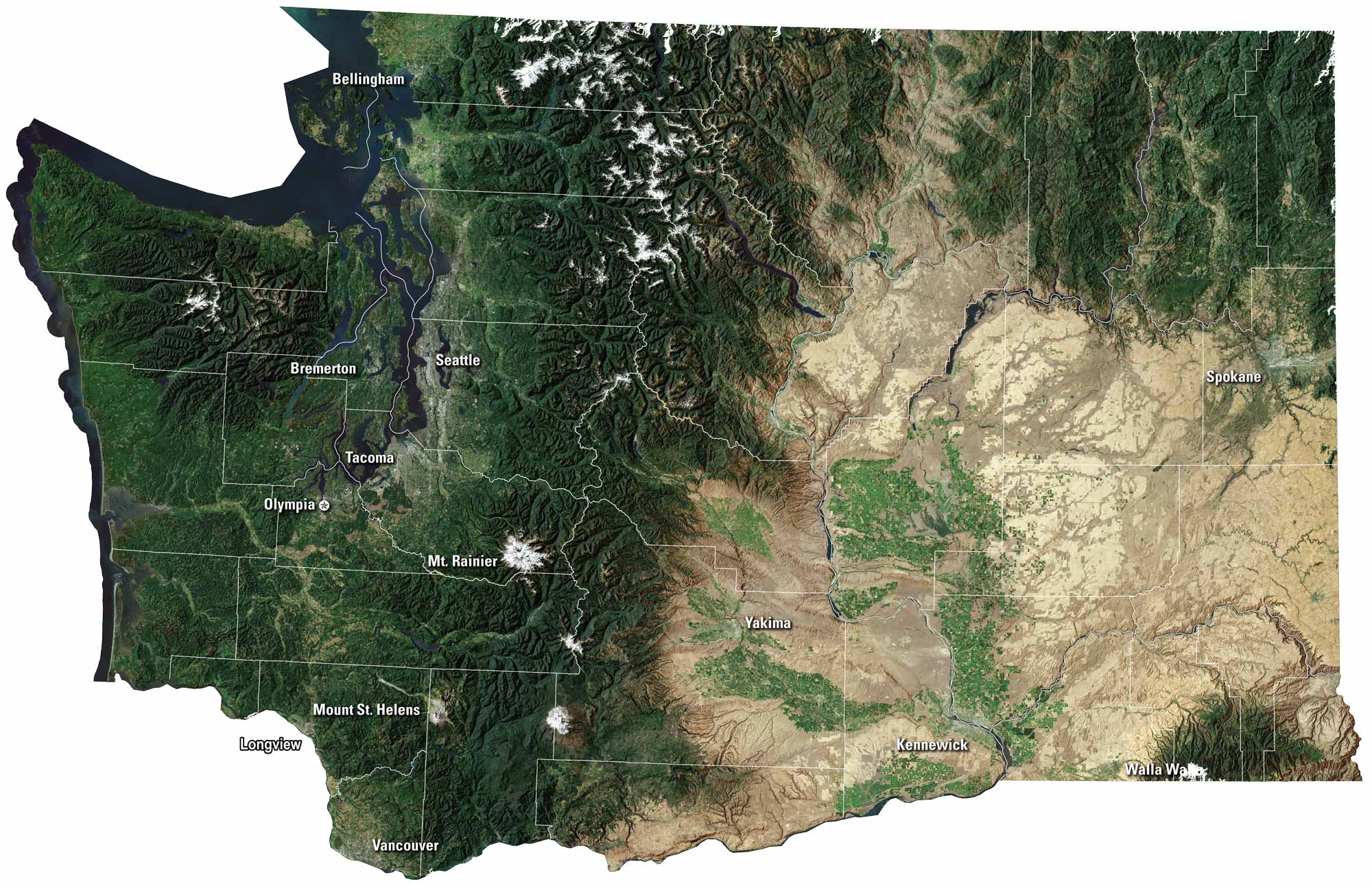 Map Of Centralia Washington US Maps Washington Satellite Map 