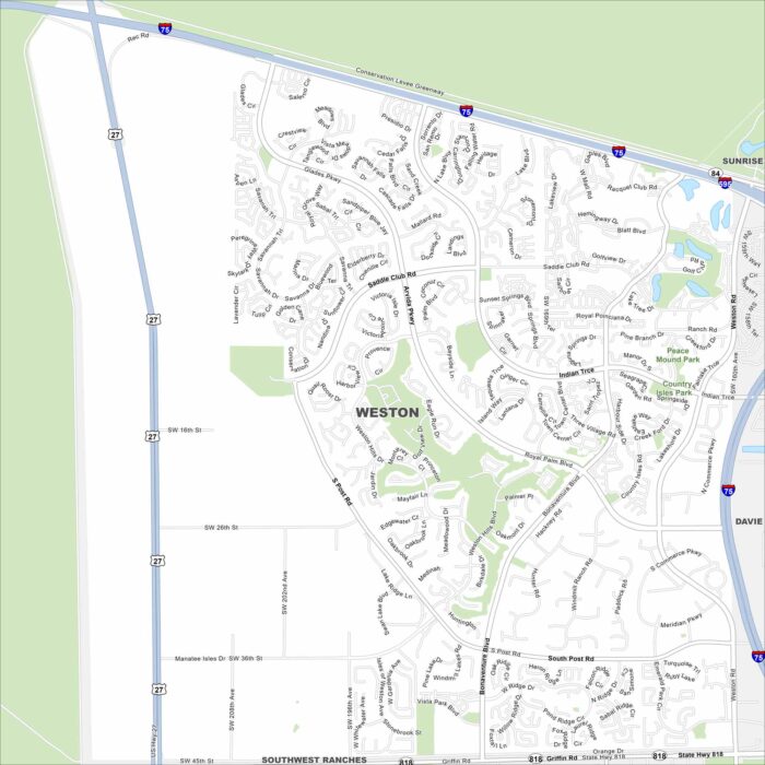 Map Of Weston Florida US Maps Weston Map Florida 700x700 
