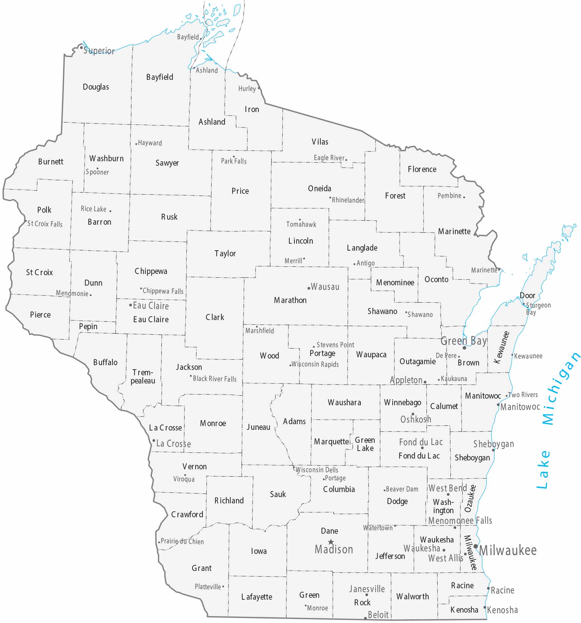 Wisconsin Zip Code Map US Maps Counties Cities.