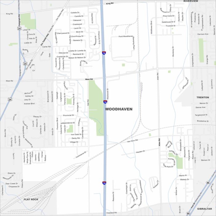 Map Of Woodhaven Michigan US Maps Woodhaven Map Michigan 700x700 