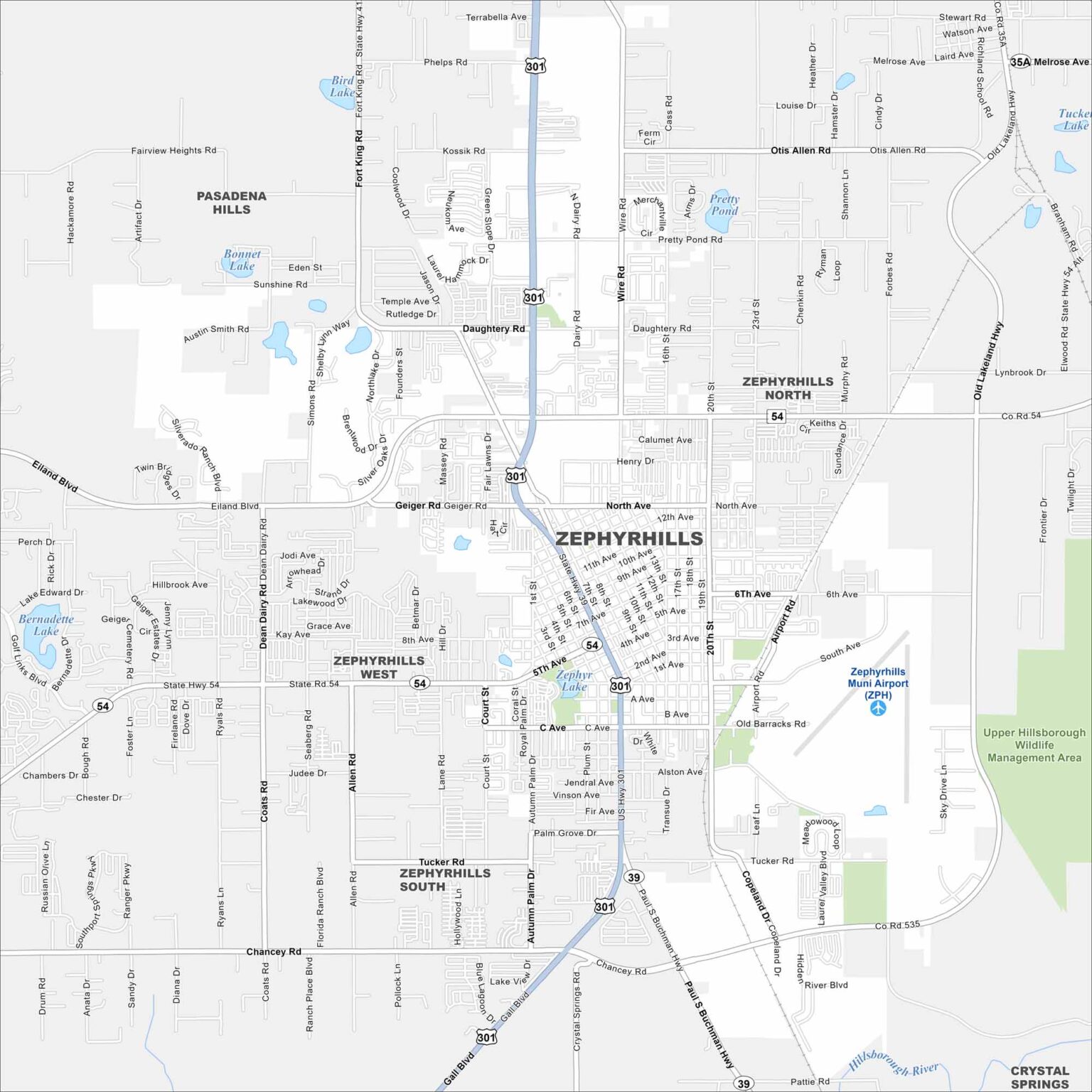 Map Of Zephyrhills Florida US Maps.
