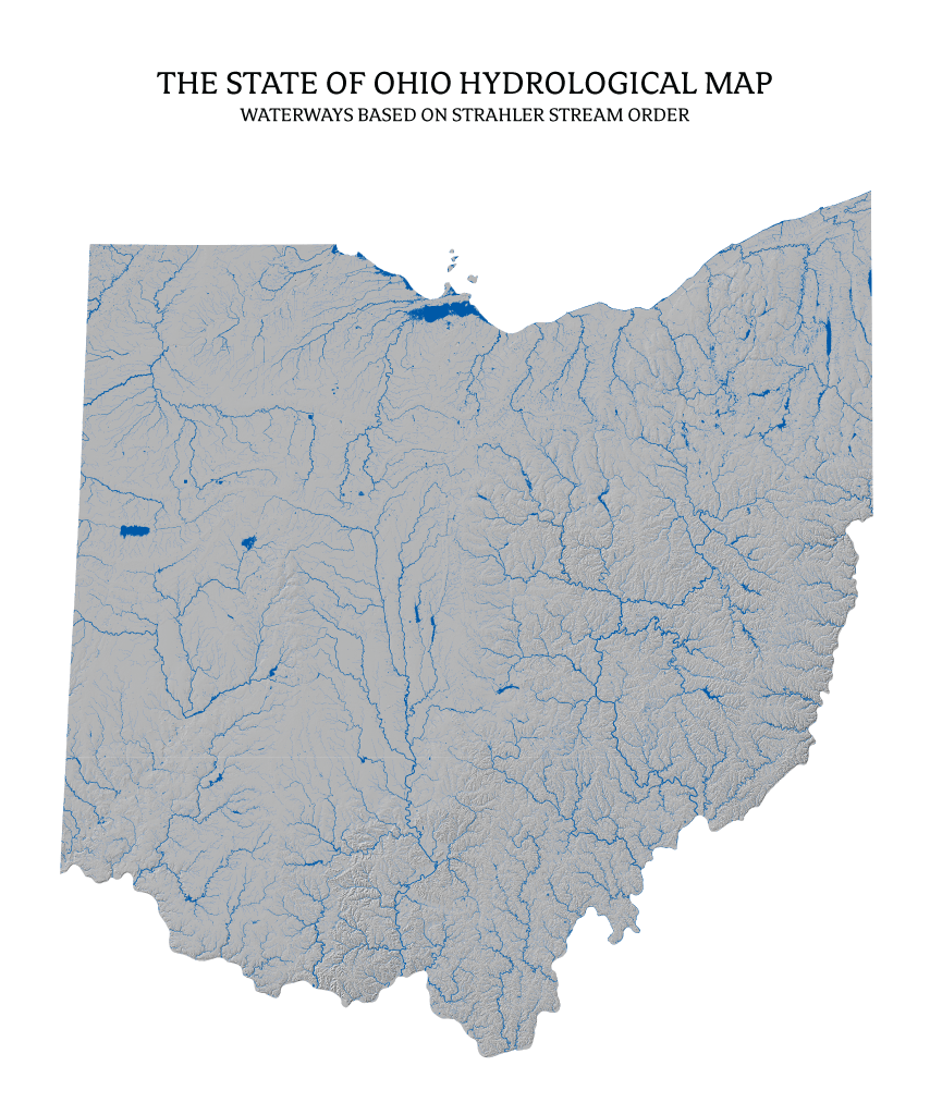 Ohio Rivers Lakes Map US River Maps 