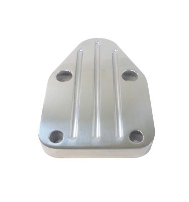 Polished Aluminum SBC Fuel Pump Block-Off Plate