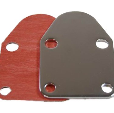 SBC Fuel Pump Block-Off Plate - Chrome