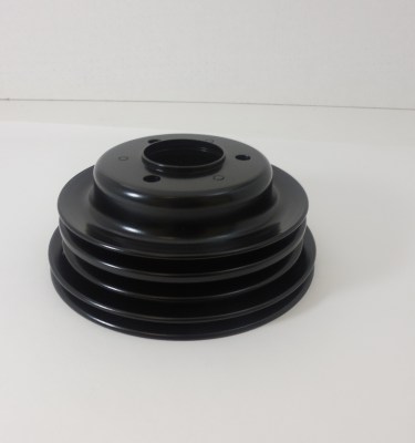 Pulley crank 3-groove bb chevy lwp - black